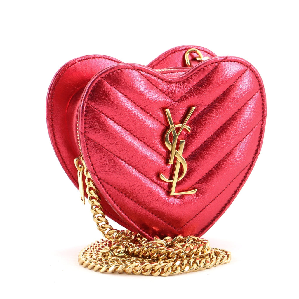 Love Heart Chain Bag Matelasse Chevron Leather Mini
