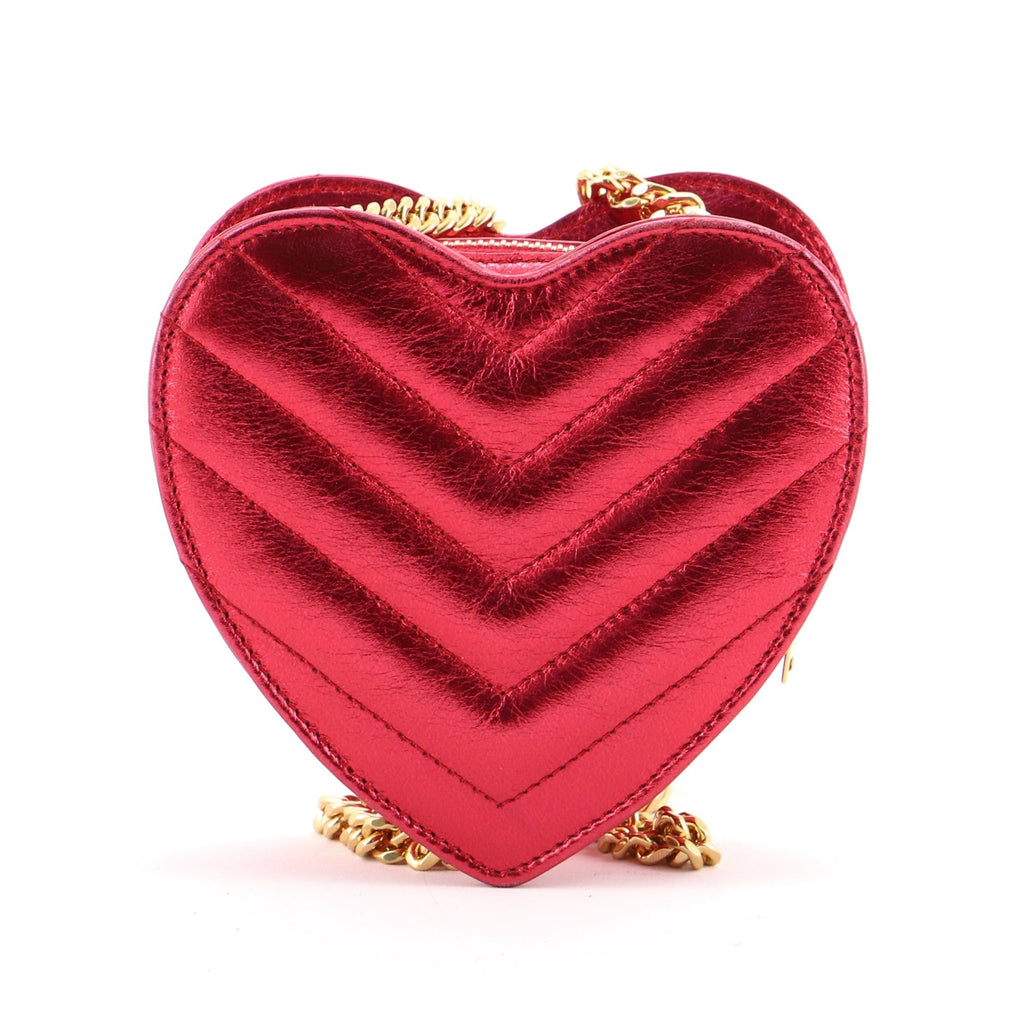 Love Heart Chain Bag Matelasse Chevron Leather Mini