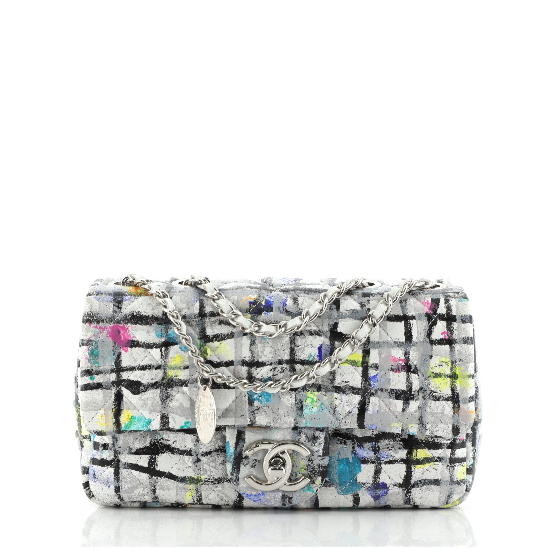 CC Flap Bag Quilted Hand Painted Leather Mini
