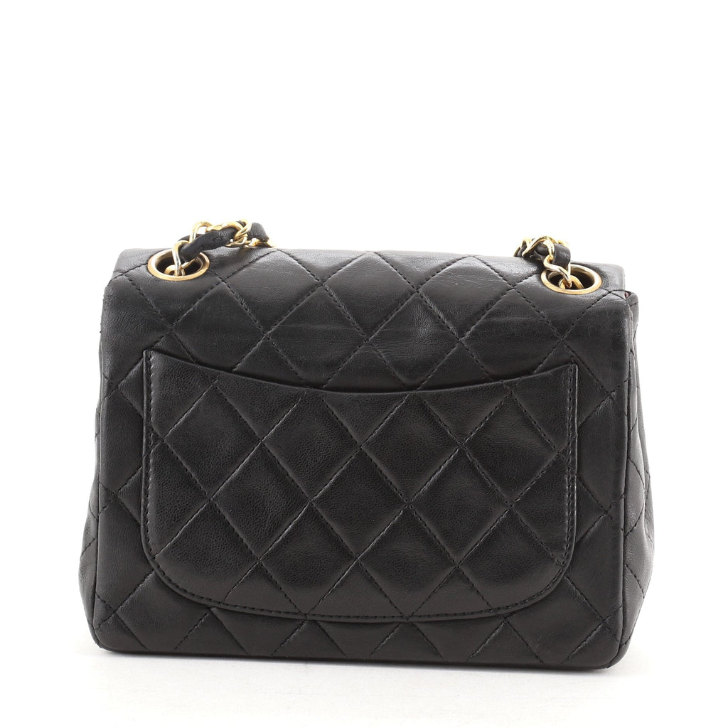 Vintage Square Classic Single Flap Bag Quilted Lambskin Mini