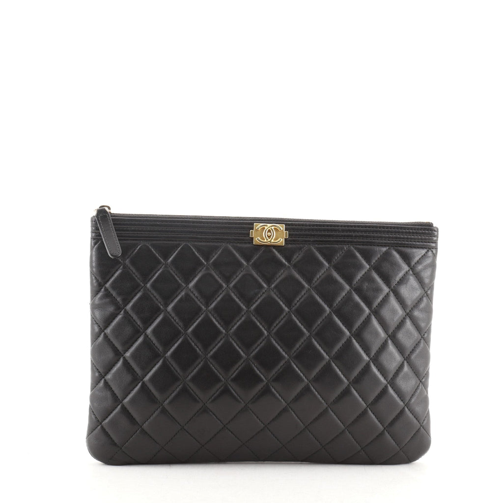 Boy O Case Clutch Quilted Lambskin Medium