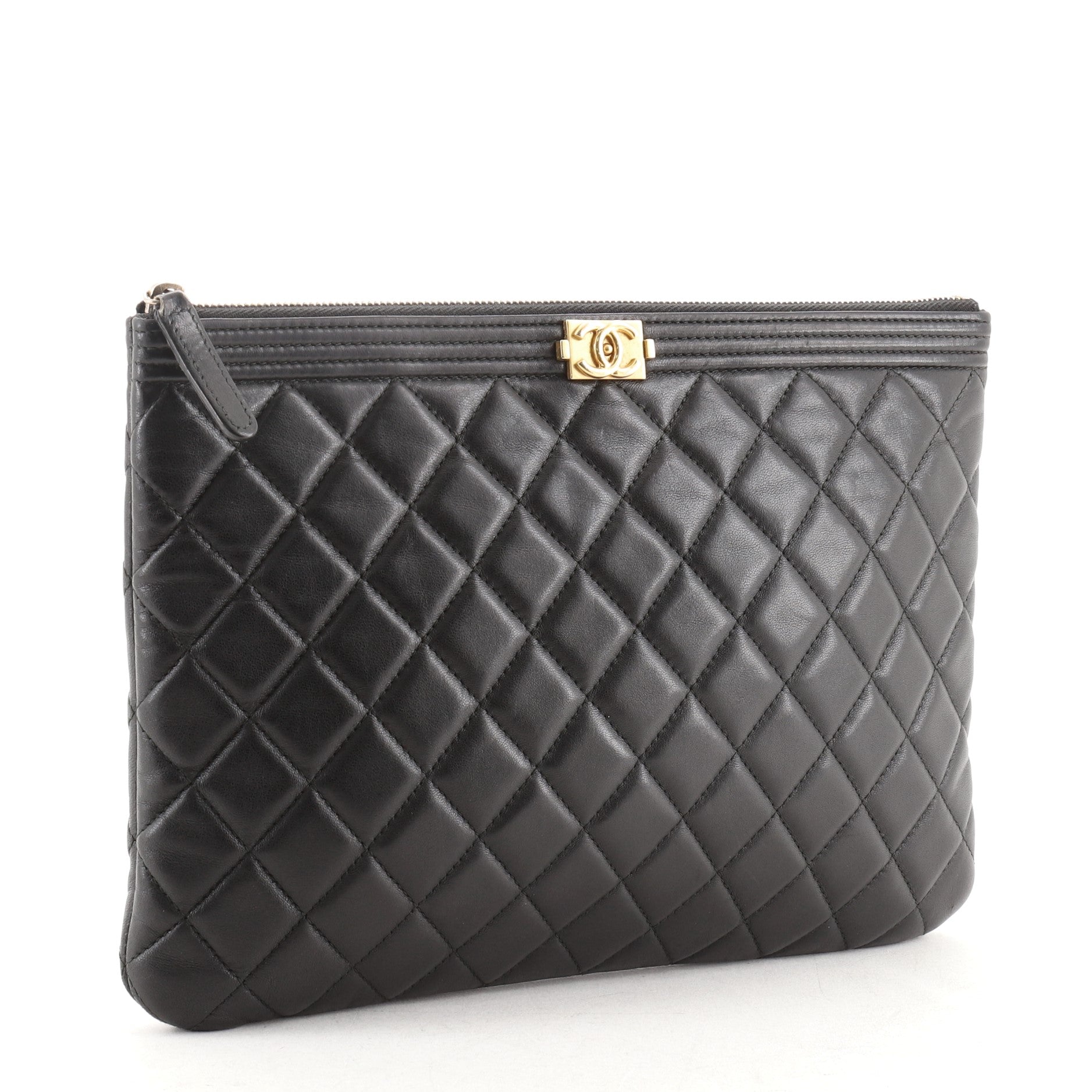 Boy O Case Clutch Quilted Lambskin Medium