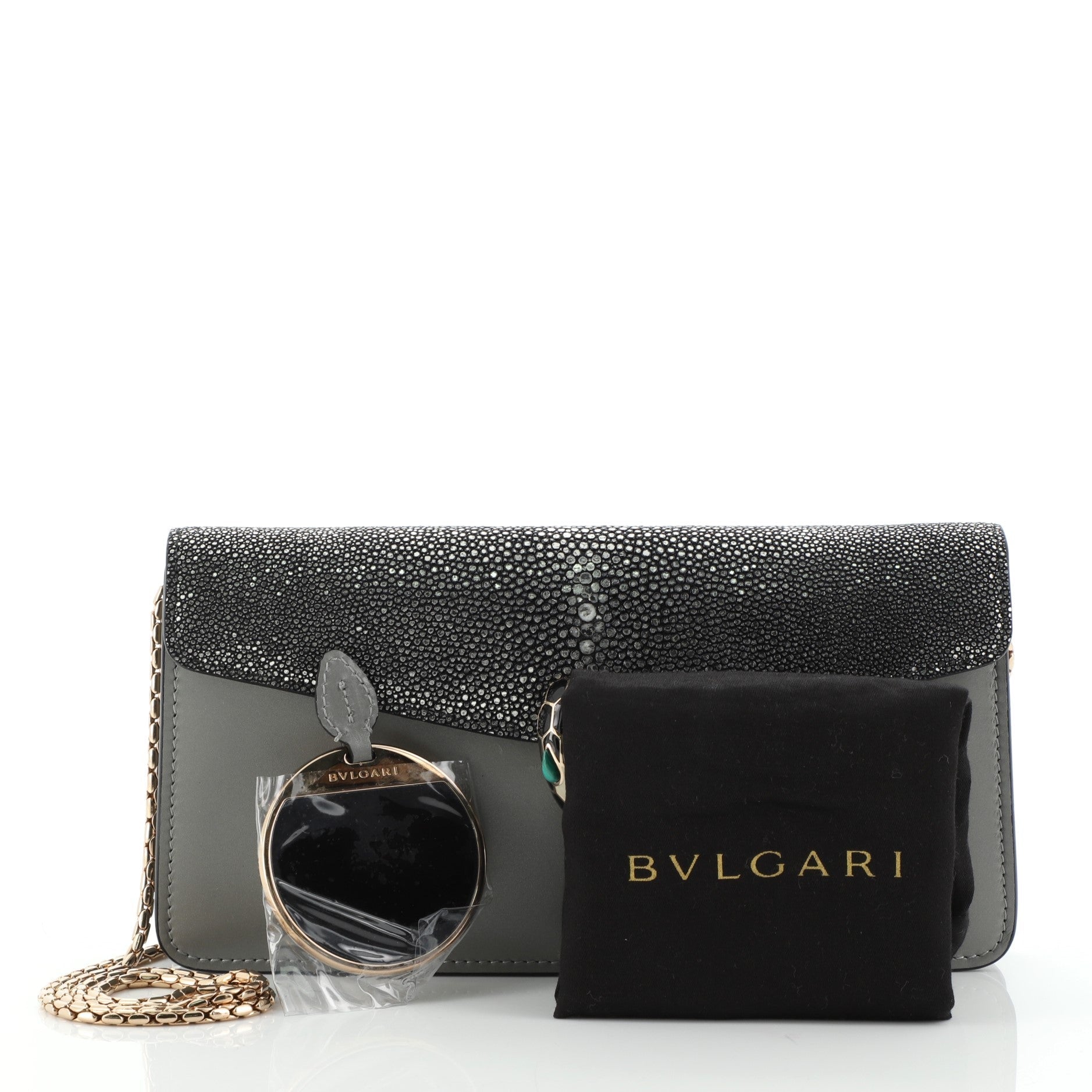 Serpenti Forever Chain Clutch Stingray and Leather