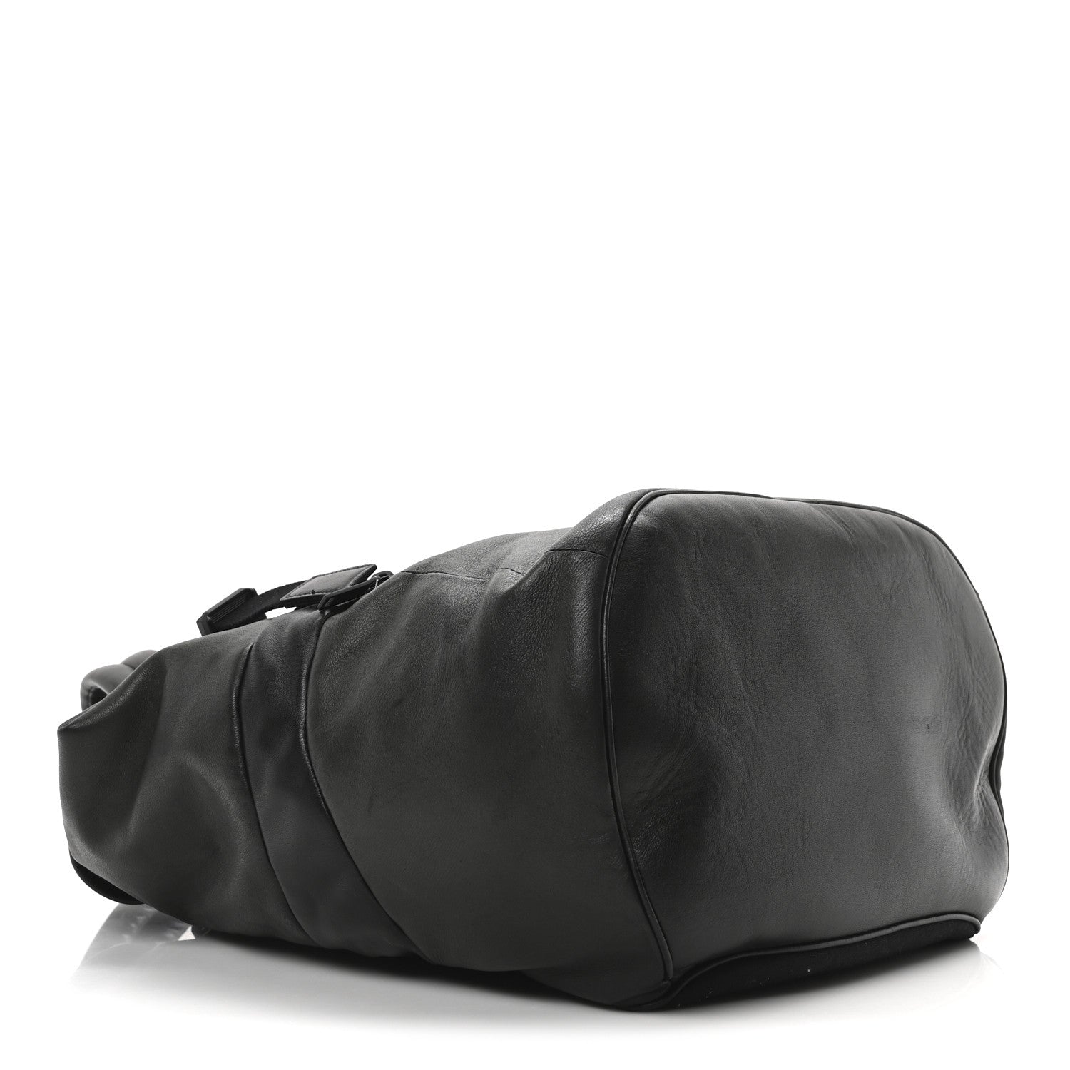 Calfskin Logo Debossed Backpack Black