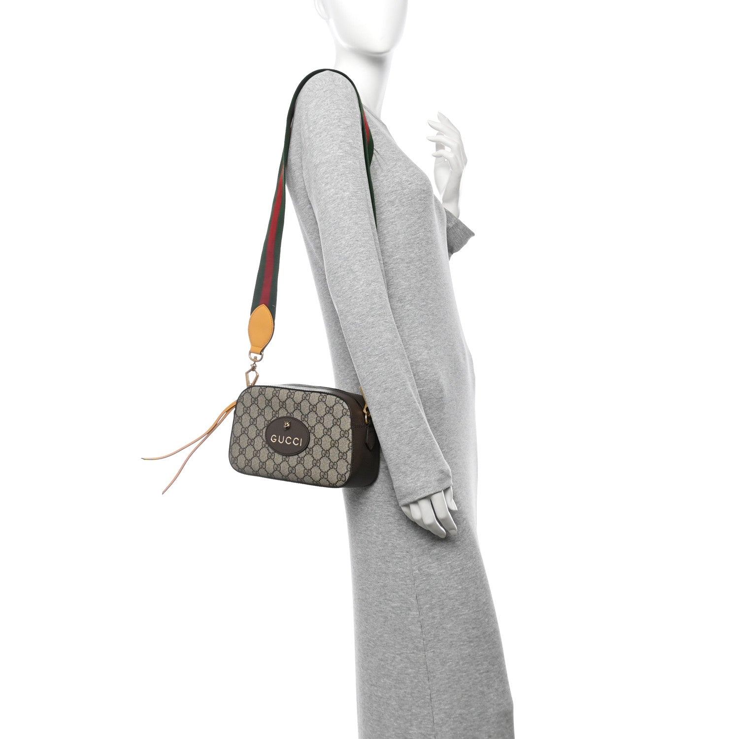 GG Supreme Monogram Web Neo Vintage Shoulder Bag Beige New Acero Crop