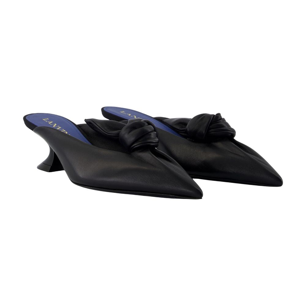 Women's Kitten Bow Pumps - Lanvin - Leather - Black
