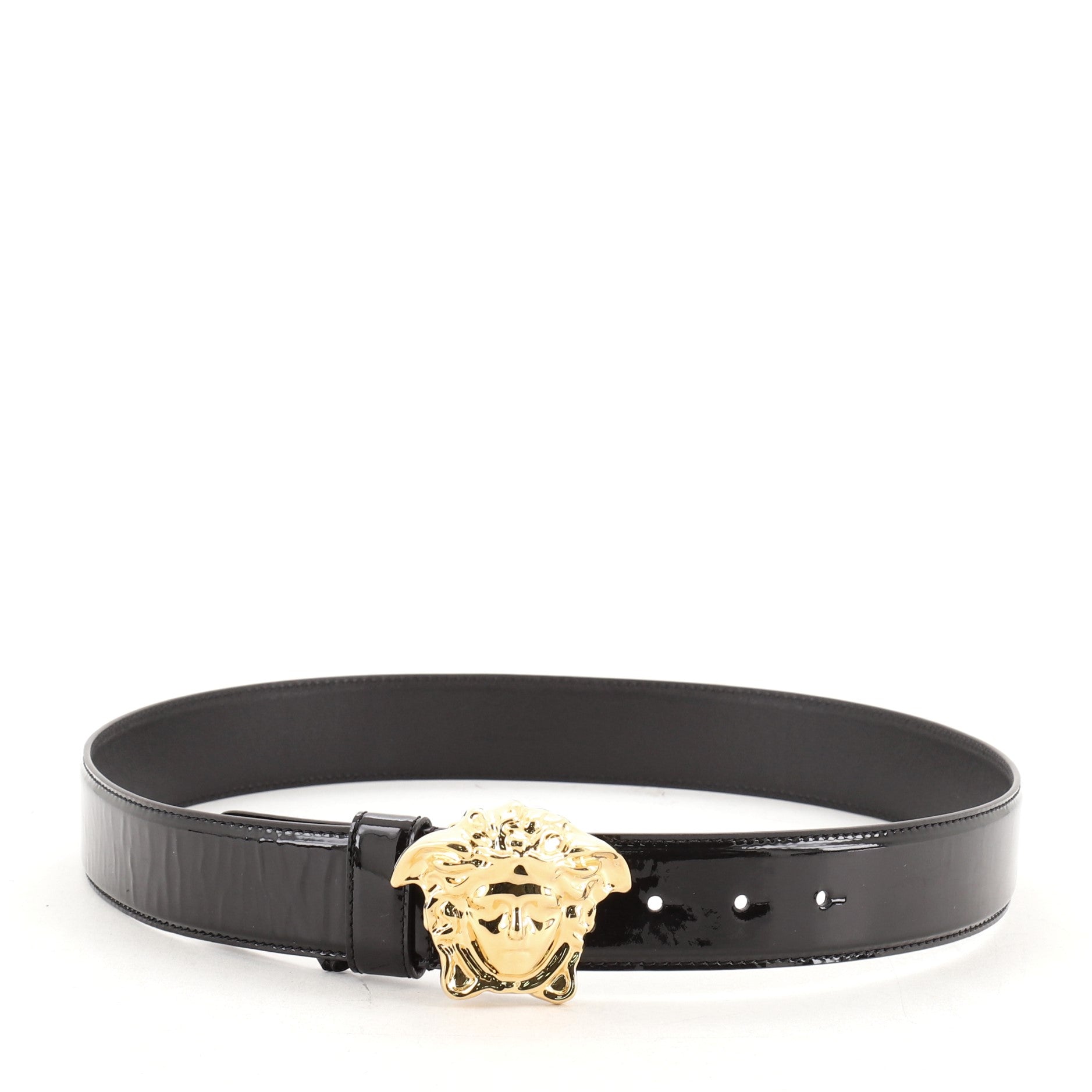 Medusa Buckle Belt Patent Wide