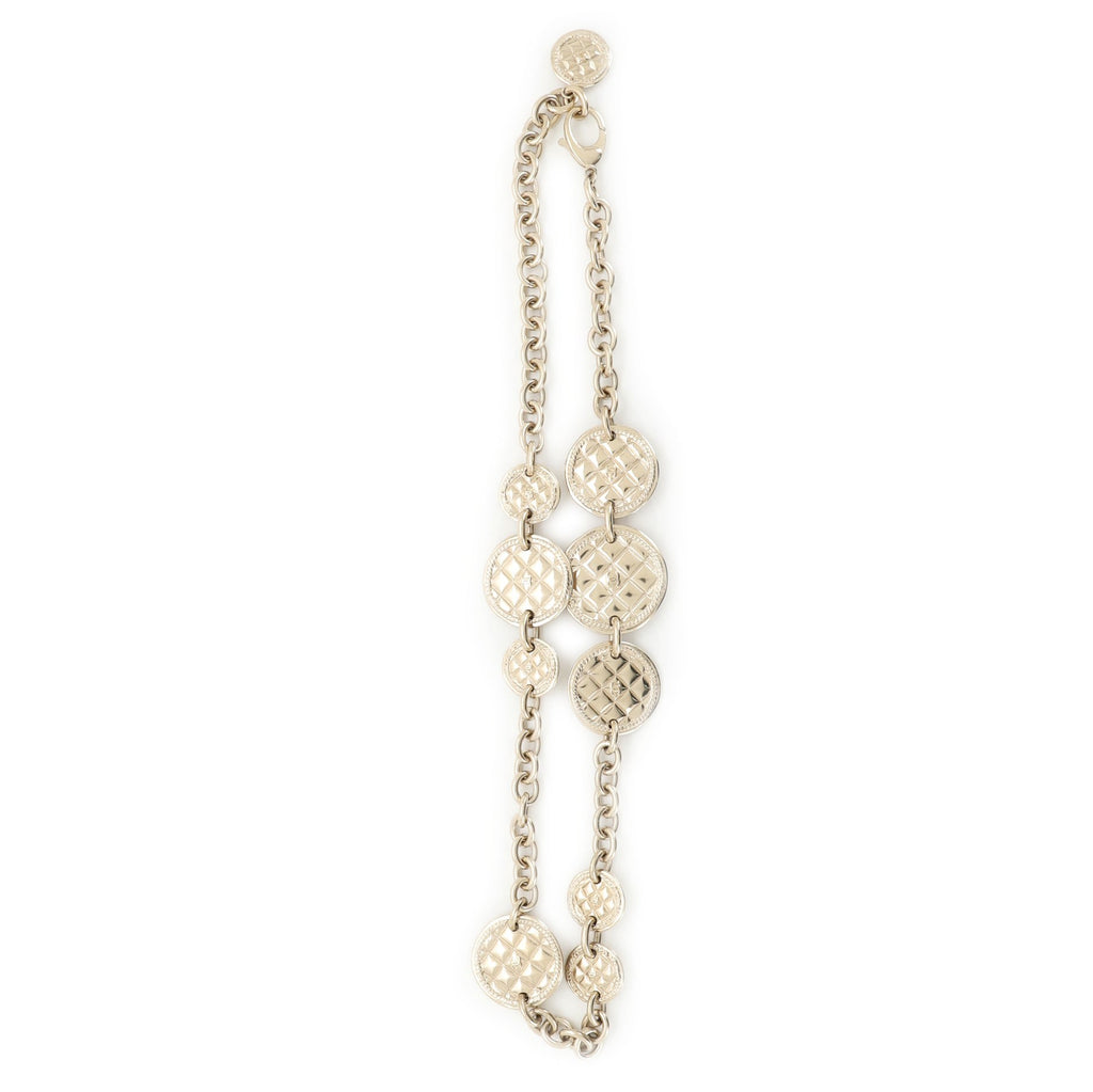 CC Quilted Medallion Chain Belt Metal 85