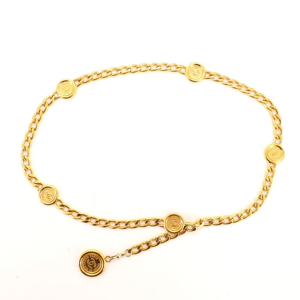 Vintage Medallion Chain Belt Metal 95