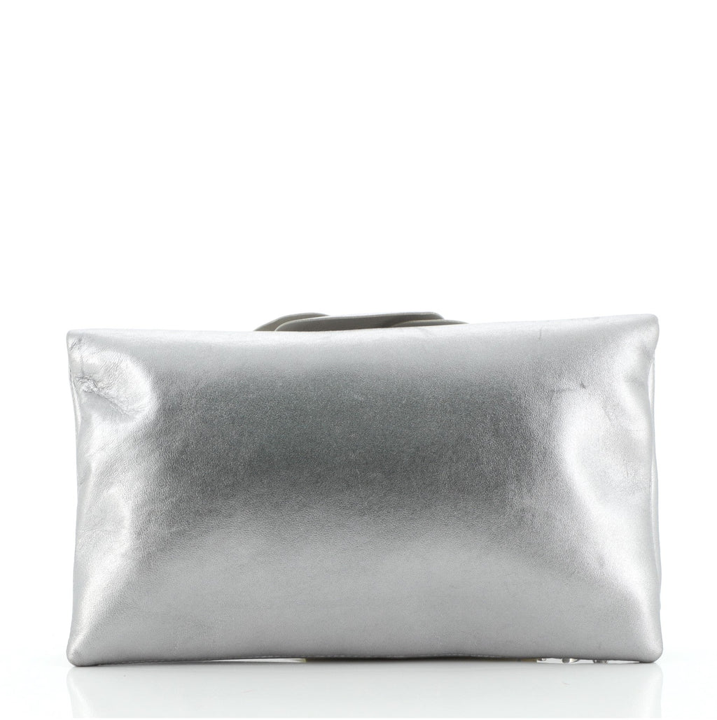 Camellia Fold Over Clutch Leather