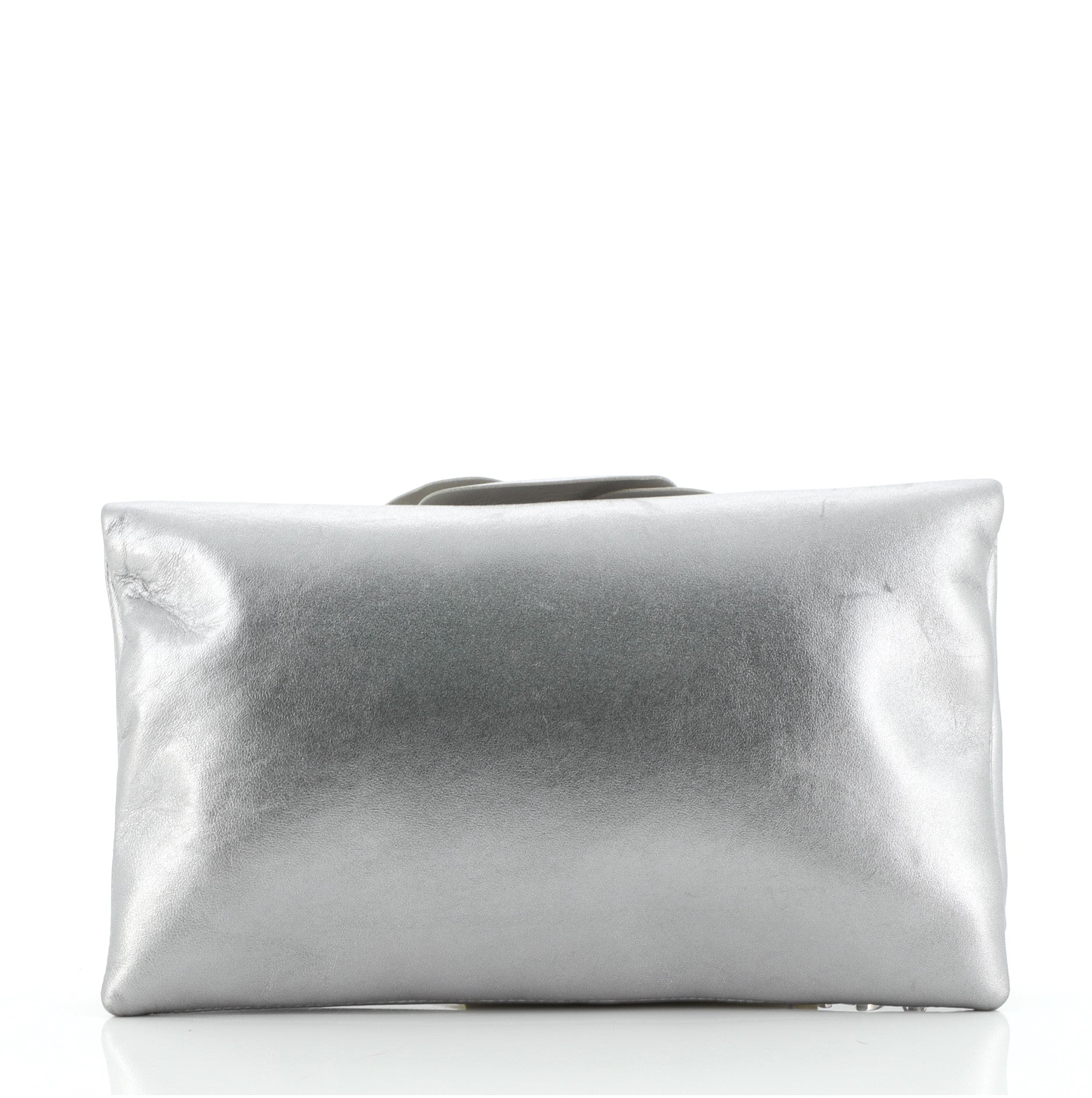 Camellia Fold Over Clutch Leather