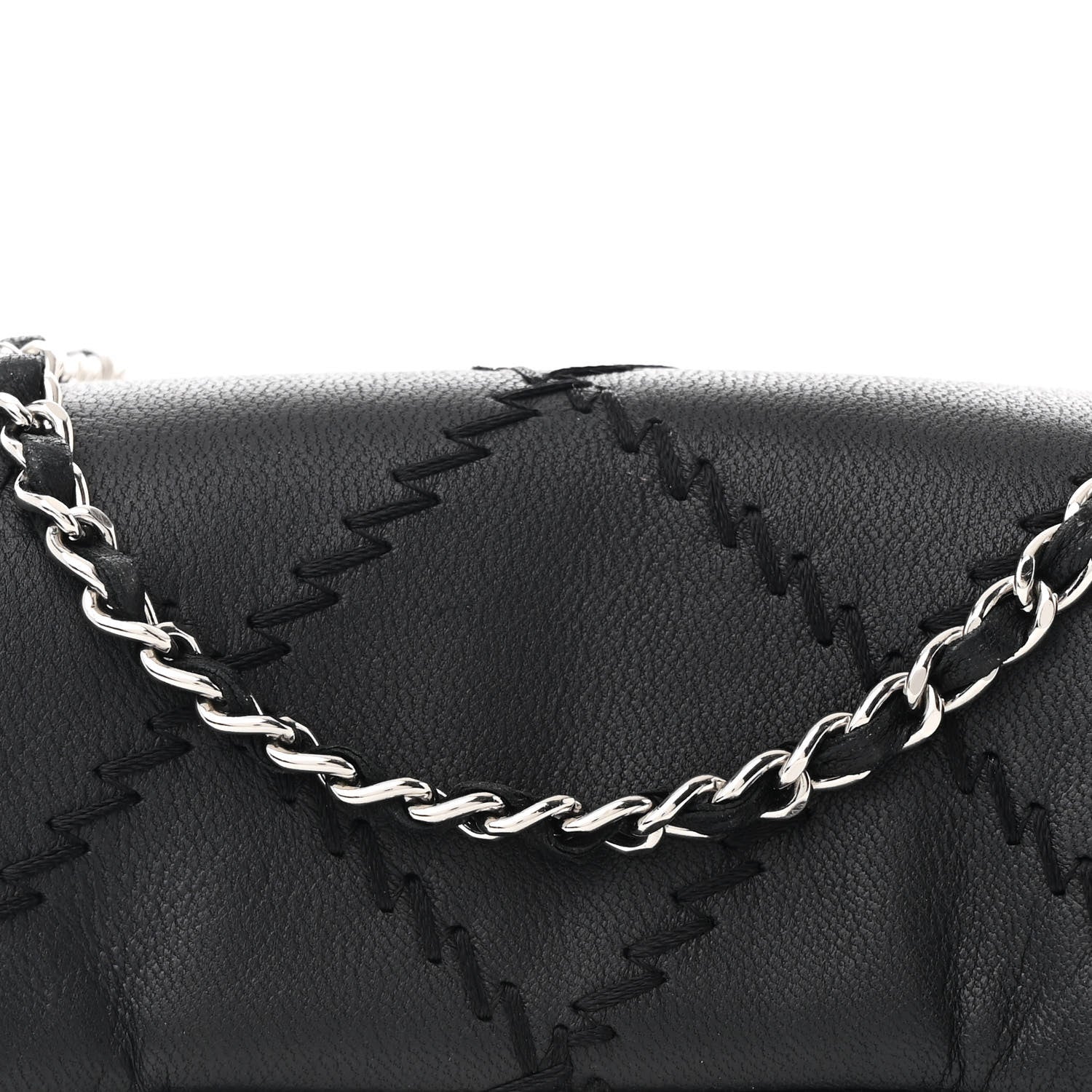 Lambskin Stitched New Mini Flap Black