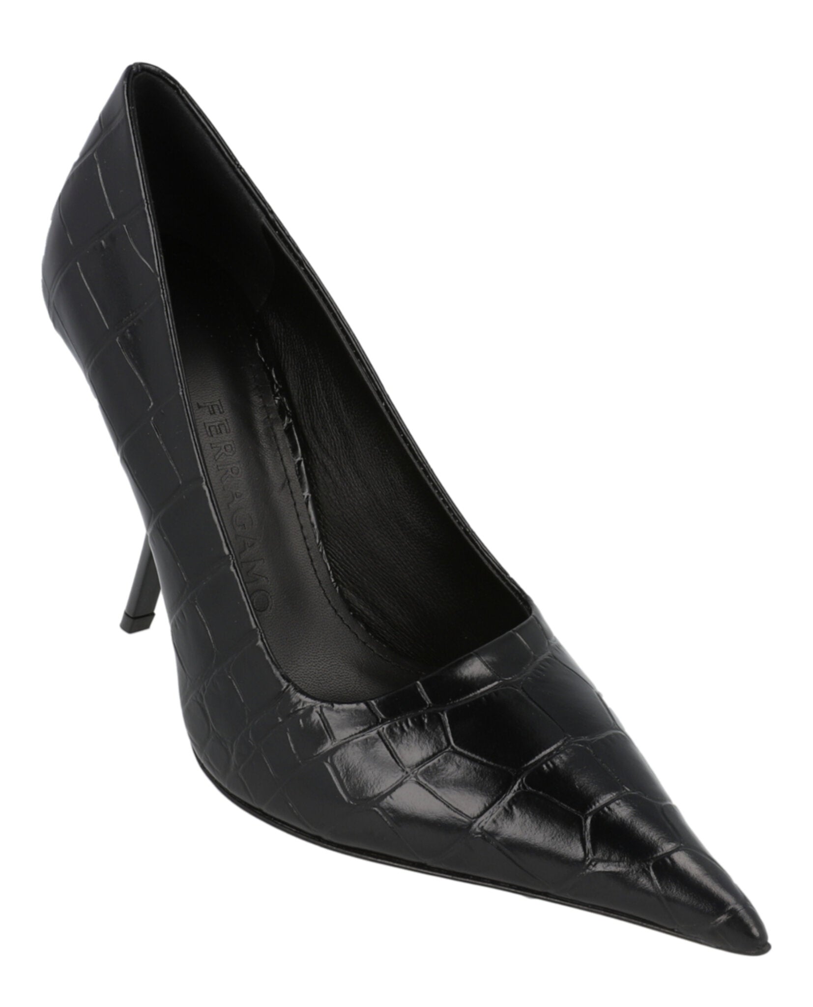 Eva Crocodile Leather Pumps