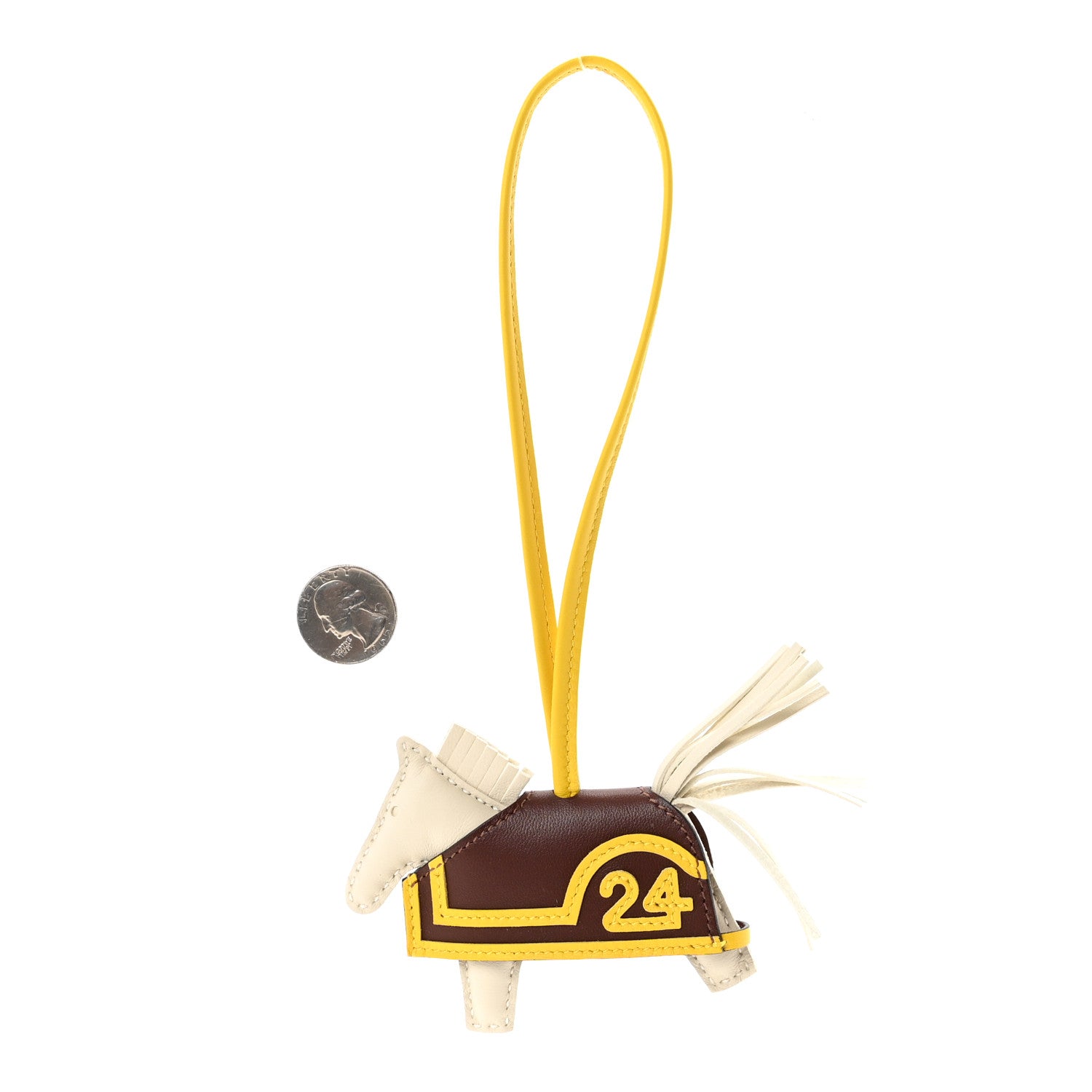 Milo Lambskin Grigri Rodeo Robeo 24 Bag Charm PM Craie Terre Jaune De Naples