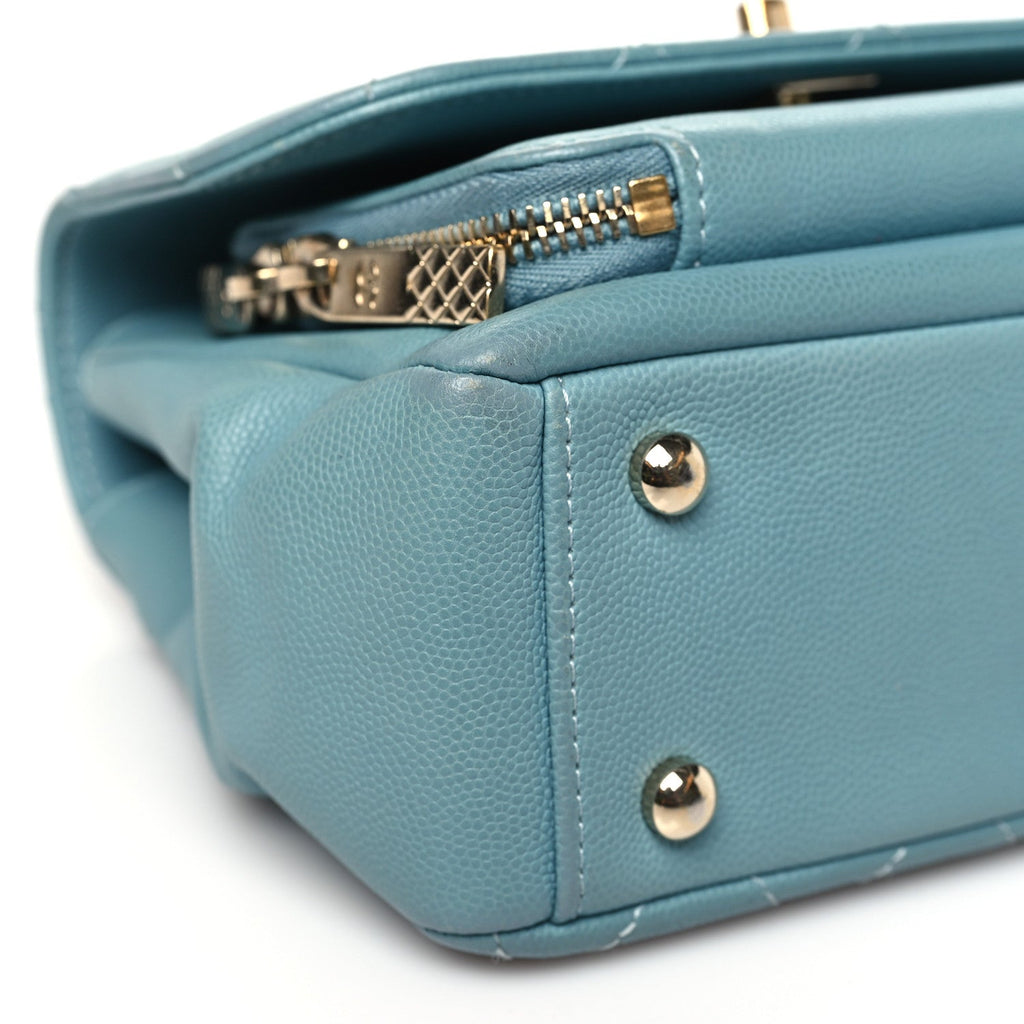 Caviar Quilted Small Business Affinity Flap Blue