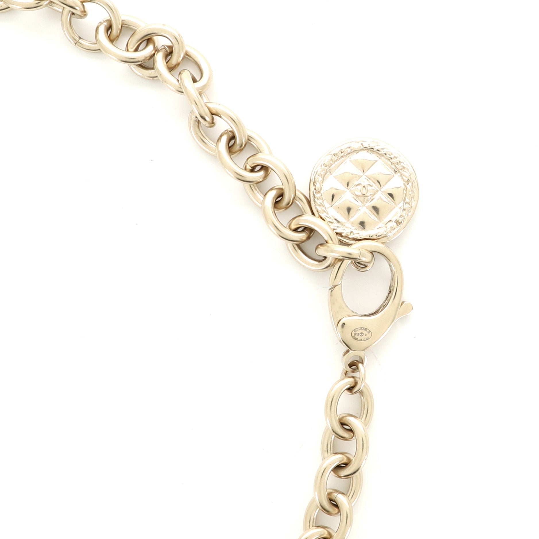 CC Quilted Medallion Chain Belt Metal 95