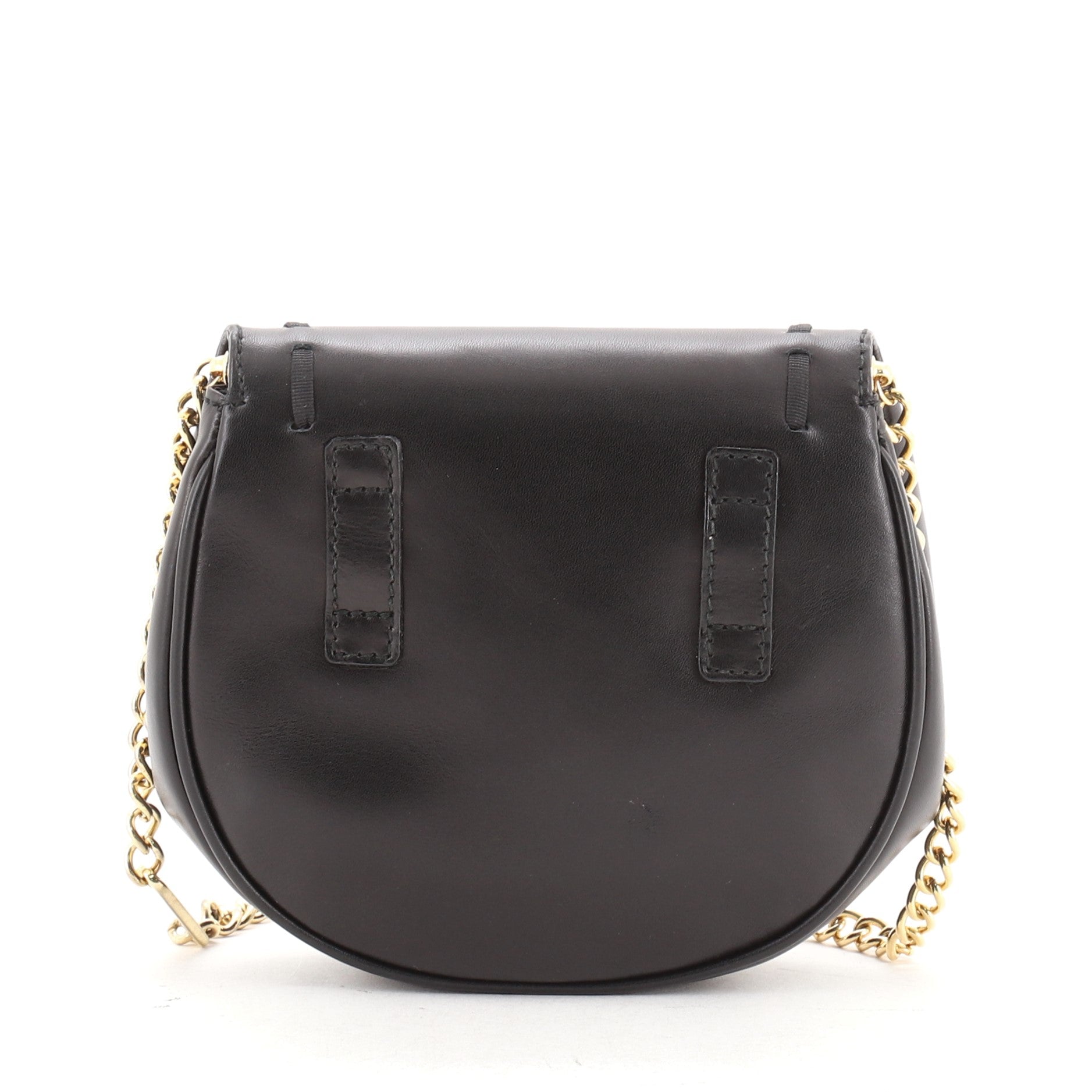 Vintage Convertible Chain Saddle Bag Leather Mini