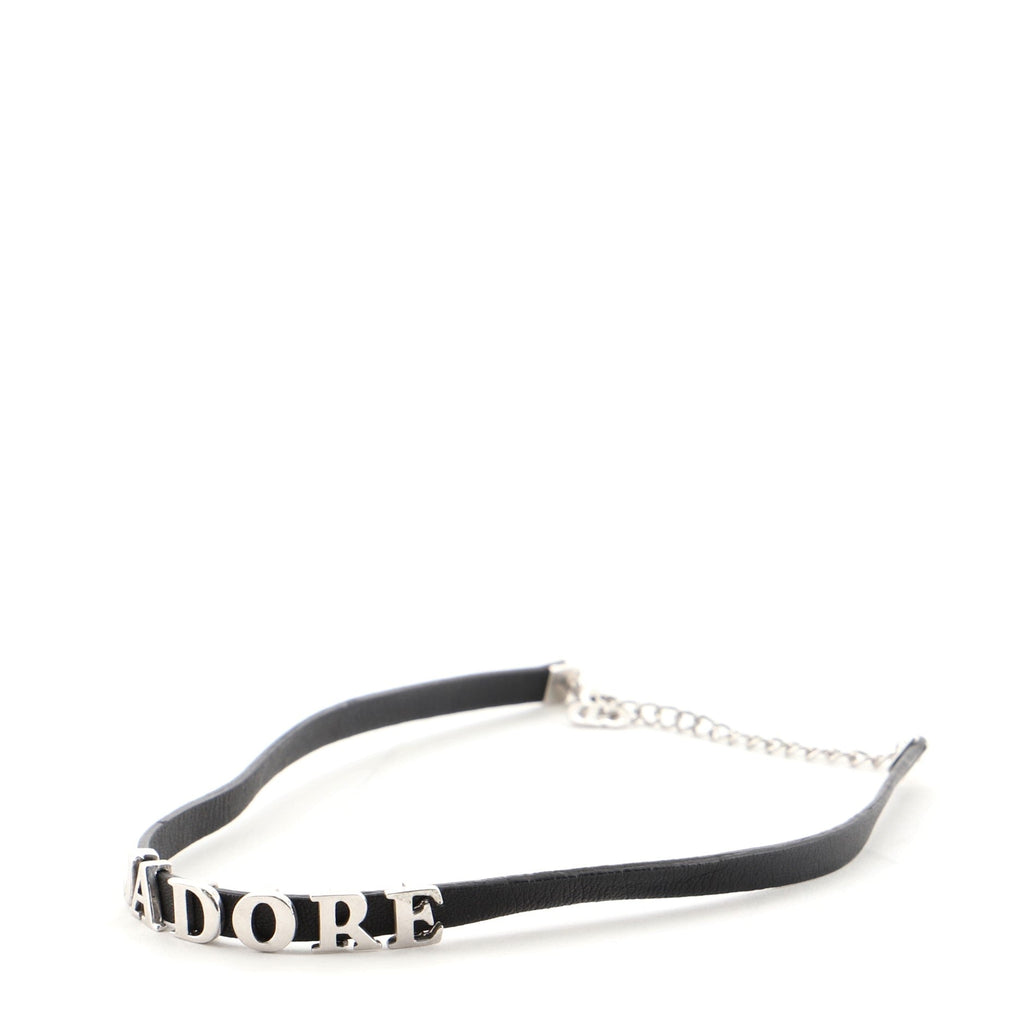 J'Adore Choker Necklace Leather with Metal