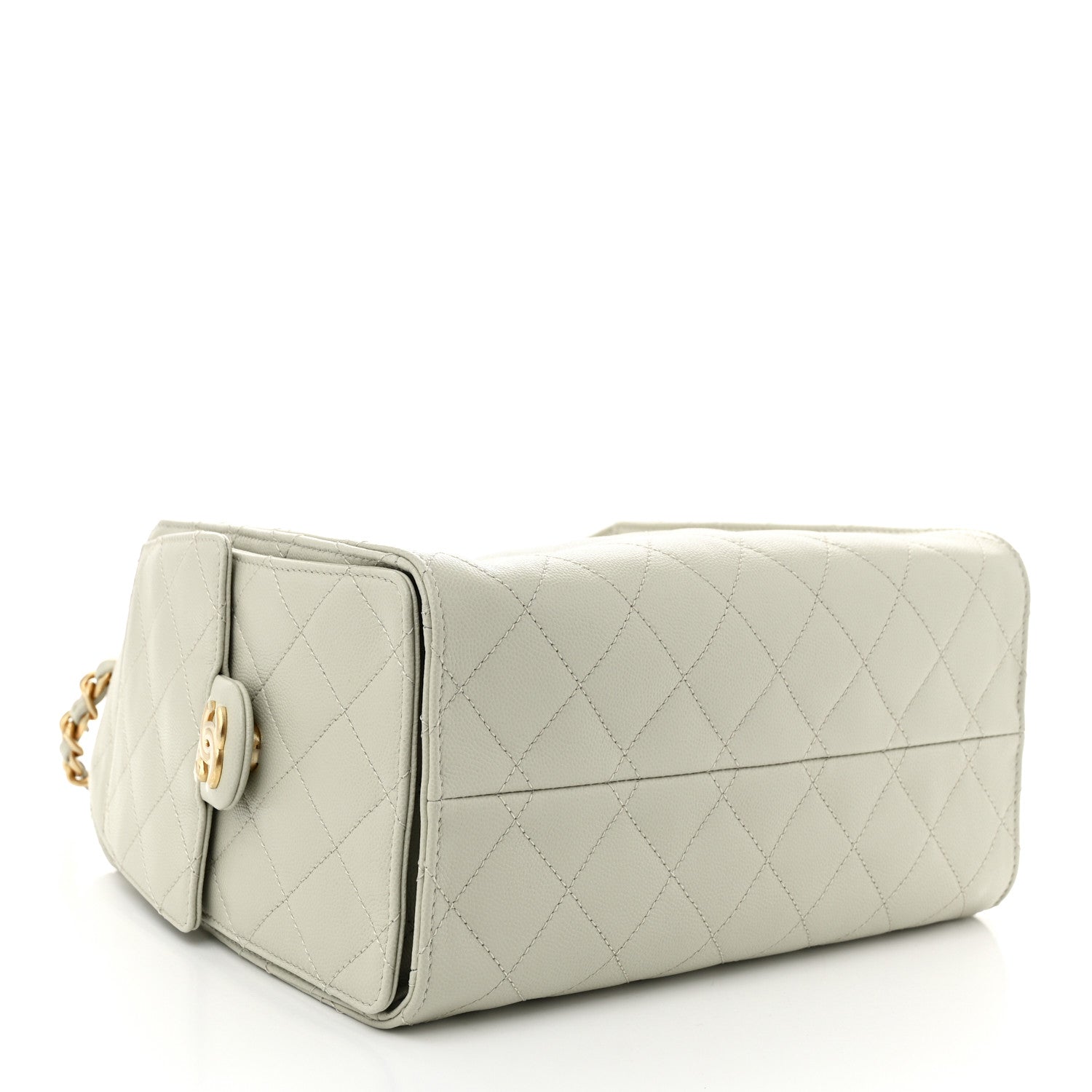 Caviar Quilted Small Chanel 25 Handbag Light Grey