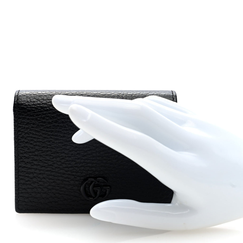 Dollar Calfskin Enamel Monochrome GG Marmont  Case Black