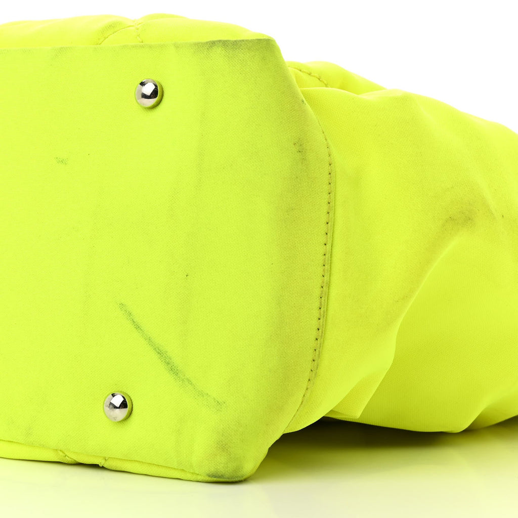Coated Canvas Quilted Large Paris Biarritz Tote Neon Yellow