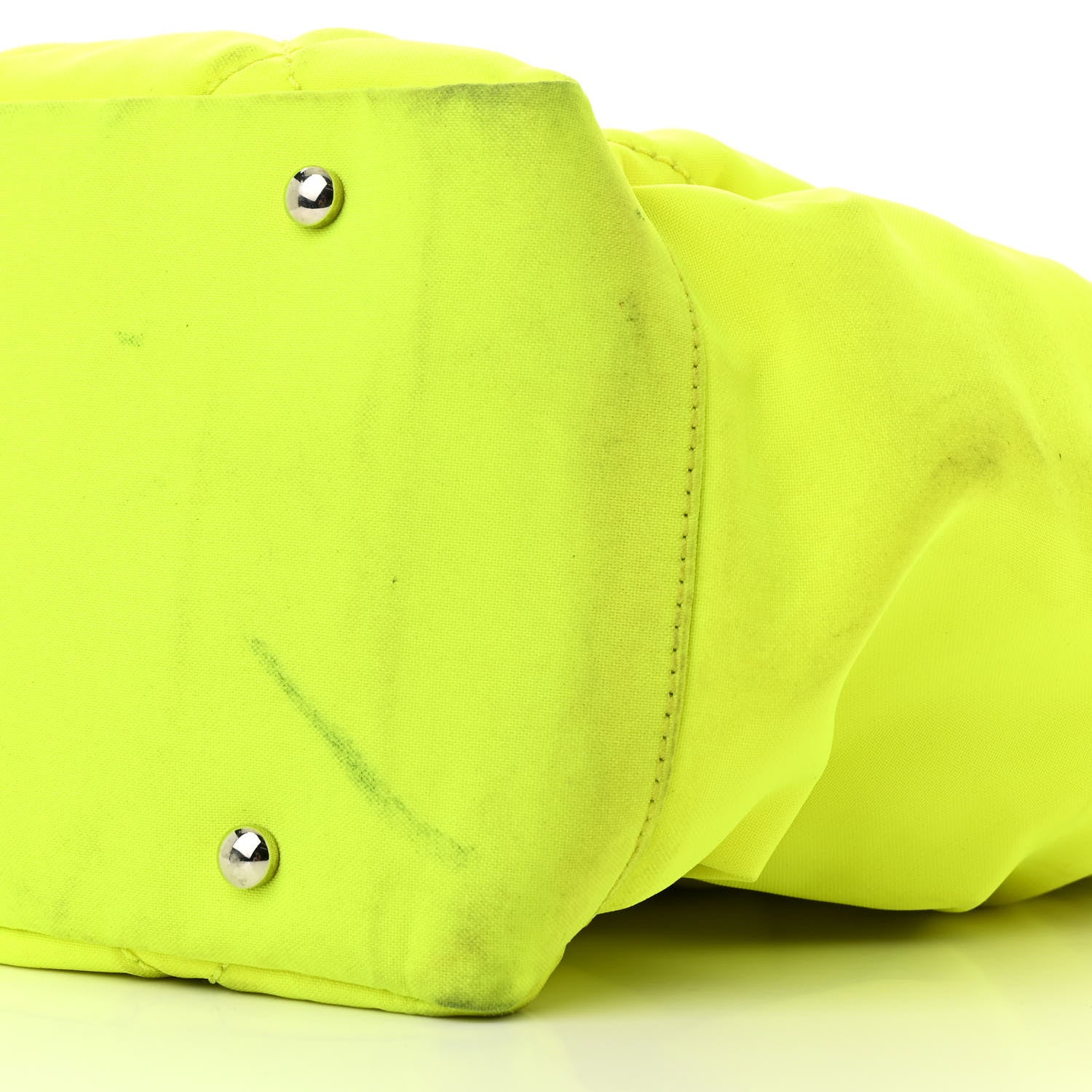 Coated Canvas Quilted Large Paris Biarritz Tote Neon Yellow