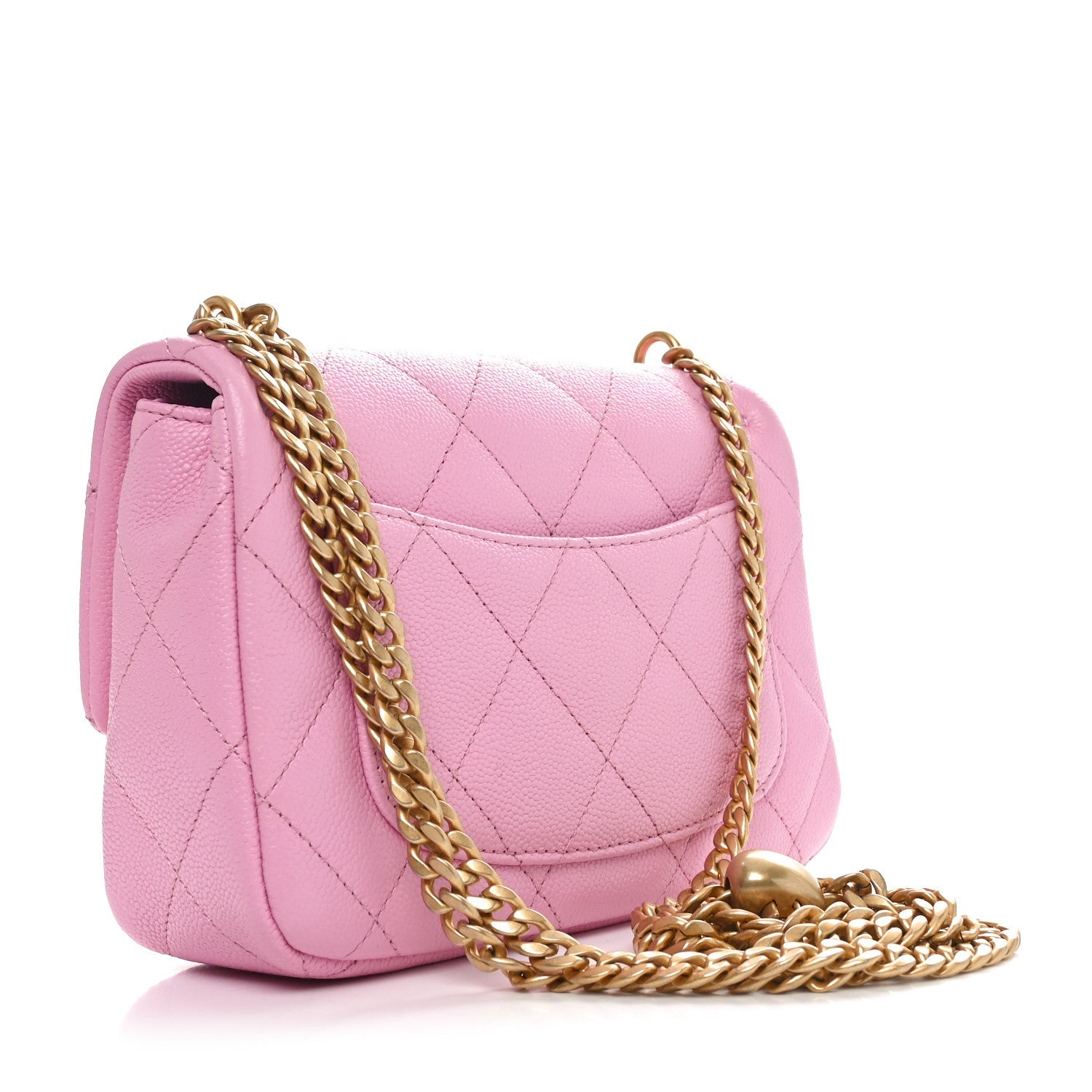 Caviar Quilted Mini Sweetheart Flap Lilac