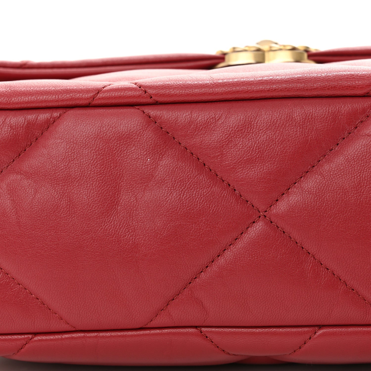 Lambskin Quilted Large Chanel 19 Flap Red