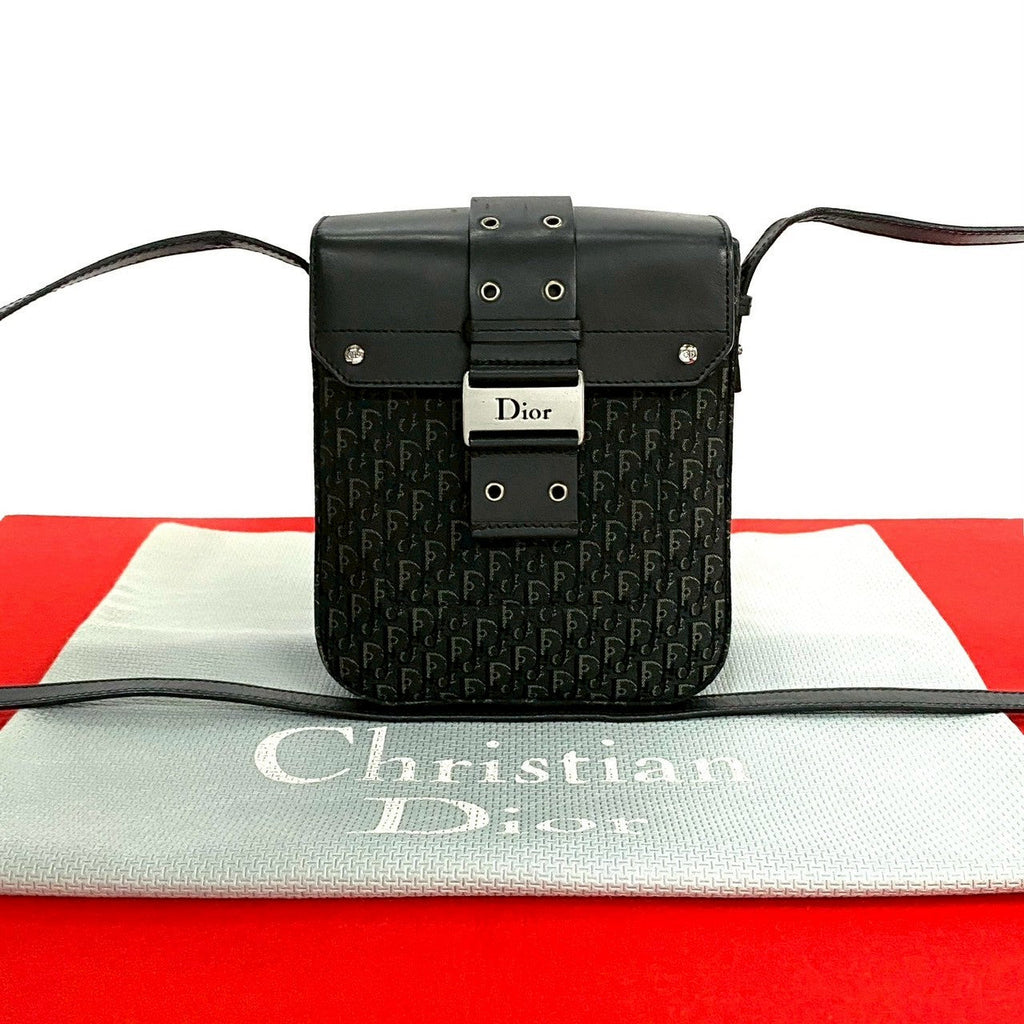 Christian Dior Street Chic Trotter Canvas Leather Shoulder Bag
