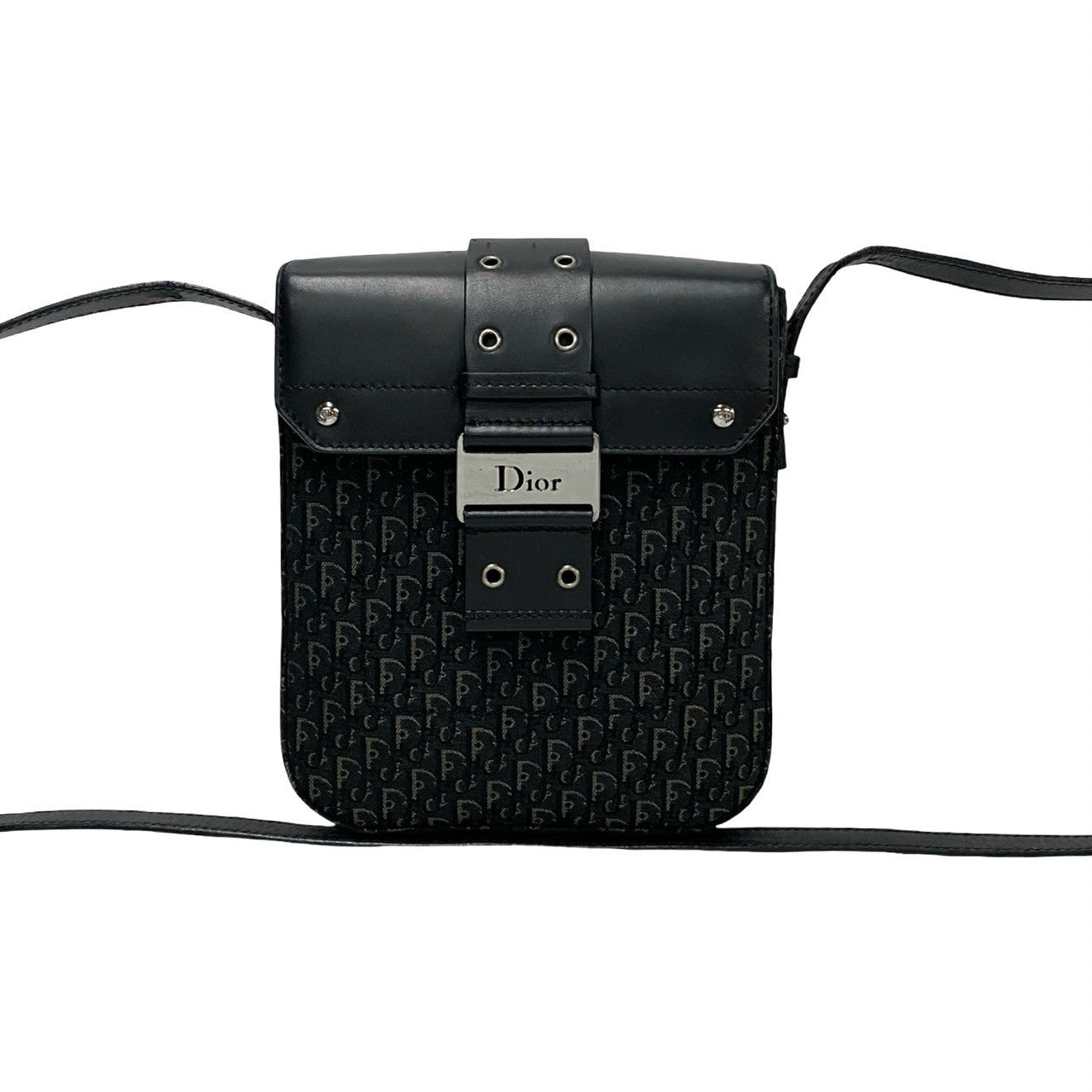 Christian Dior Street Chic Trotter Canvas Leather Shoulder Bag