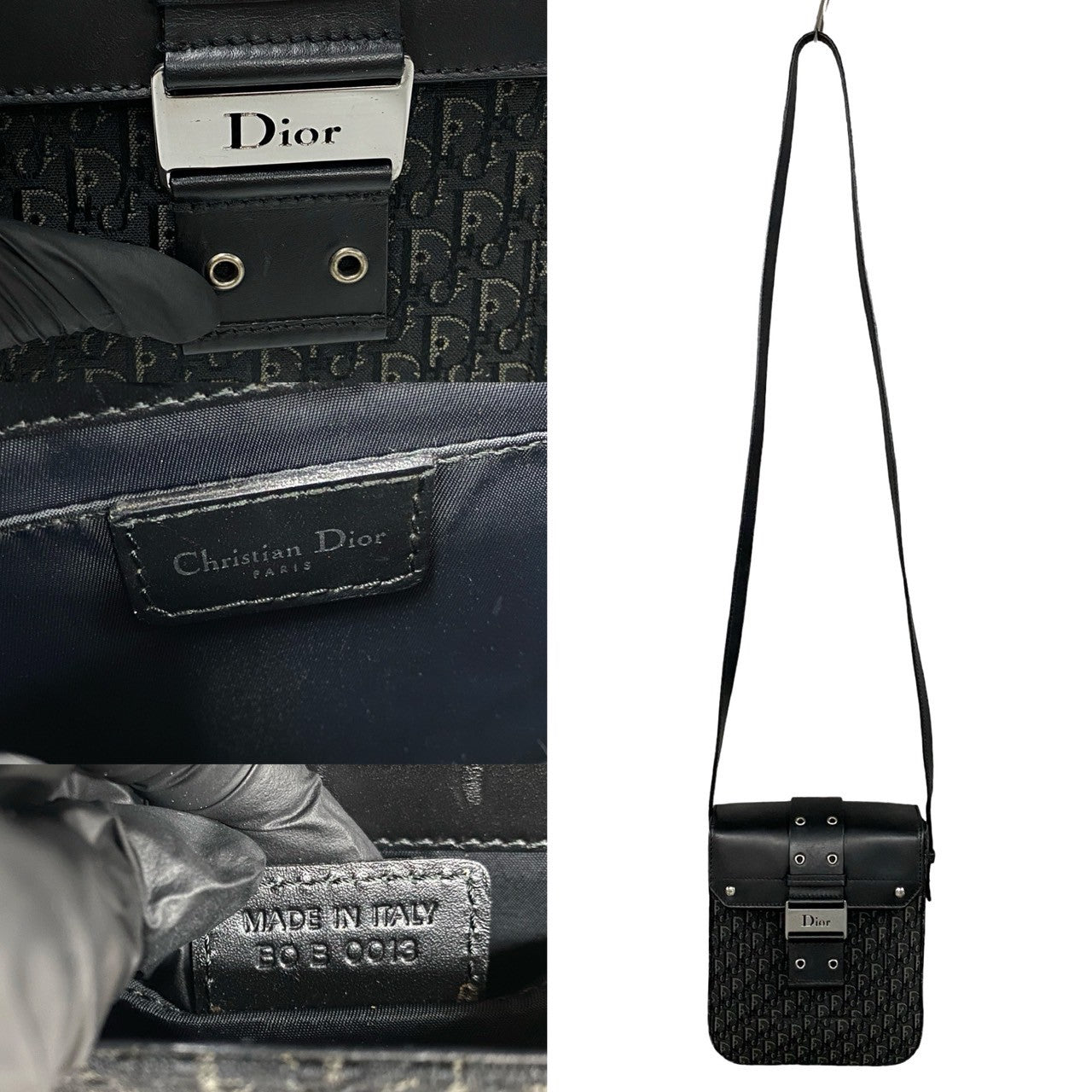 Christian Dior Street Chic Trotter Canvas Leather Shoulder Bag