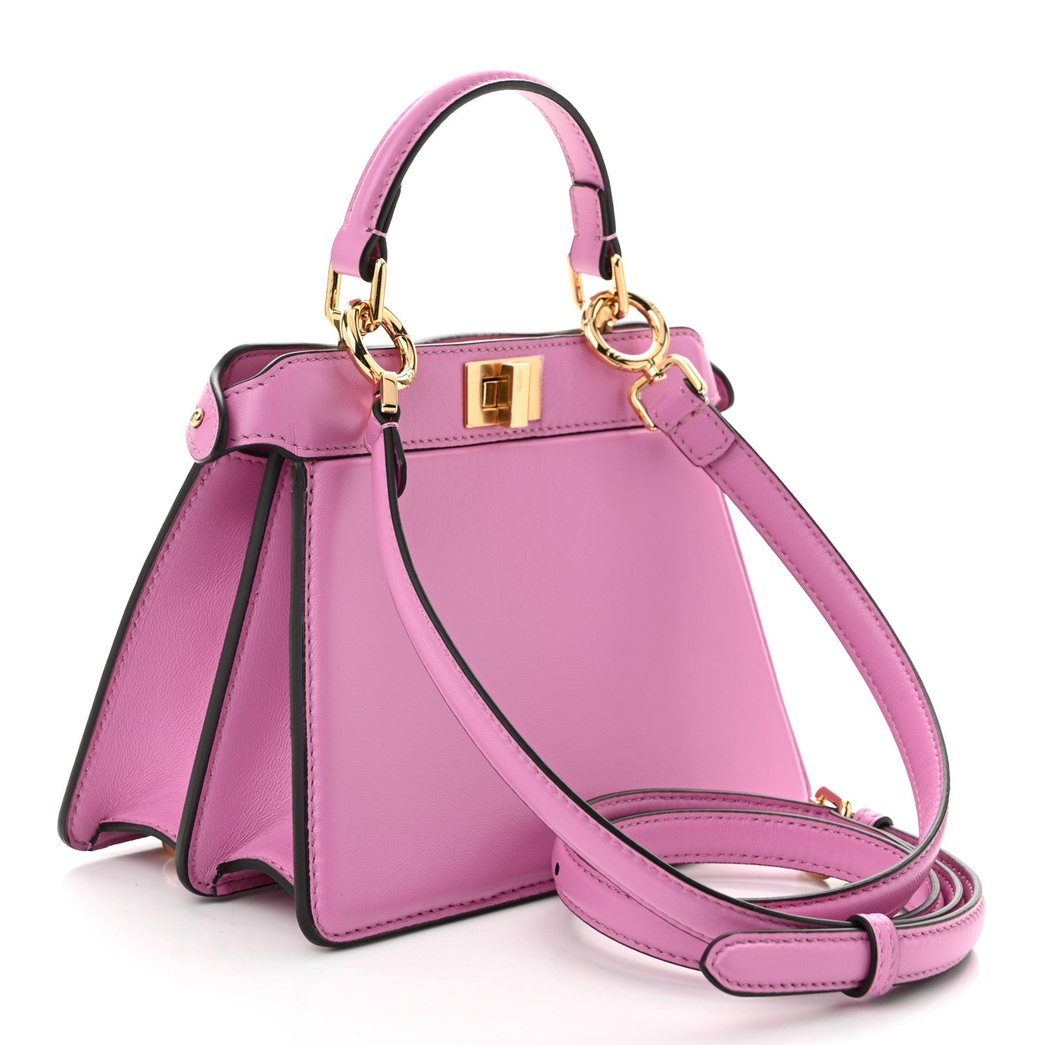 Shiny Nappa Petite Peekaboo I SEE U Satchel Rosa