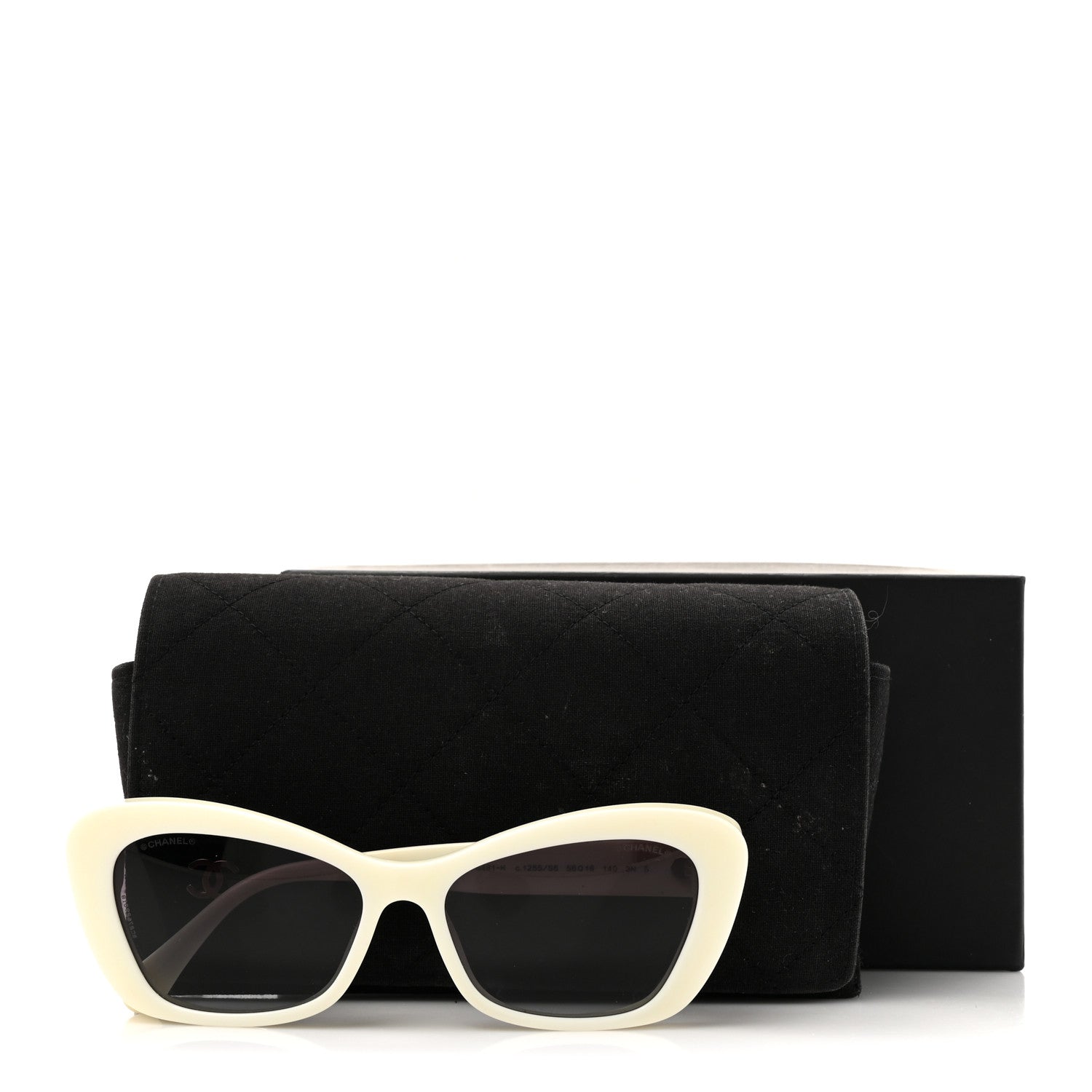 Acetate Pearl Cat Eye CC Sunglasses 5481-H-A White