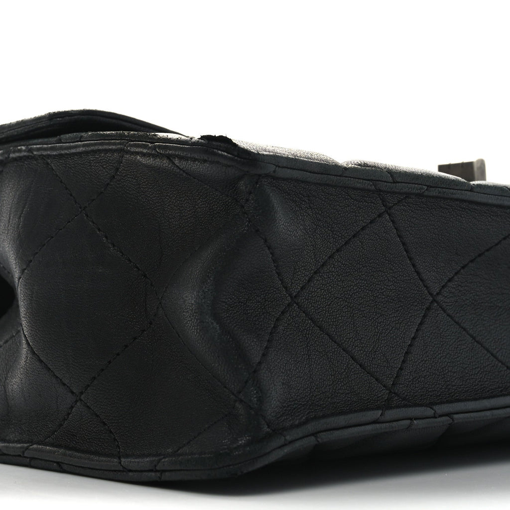 Washed Lambskin Jumbo Take Away Flap Black