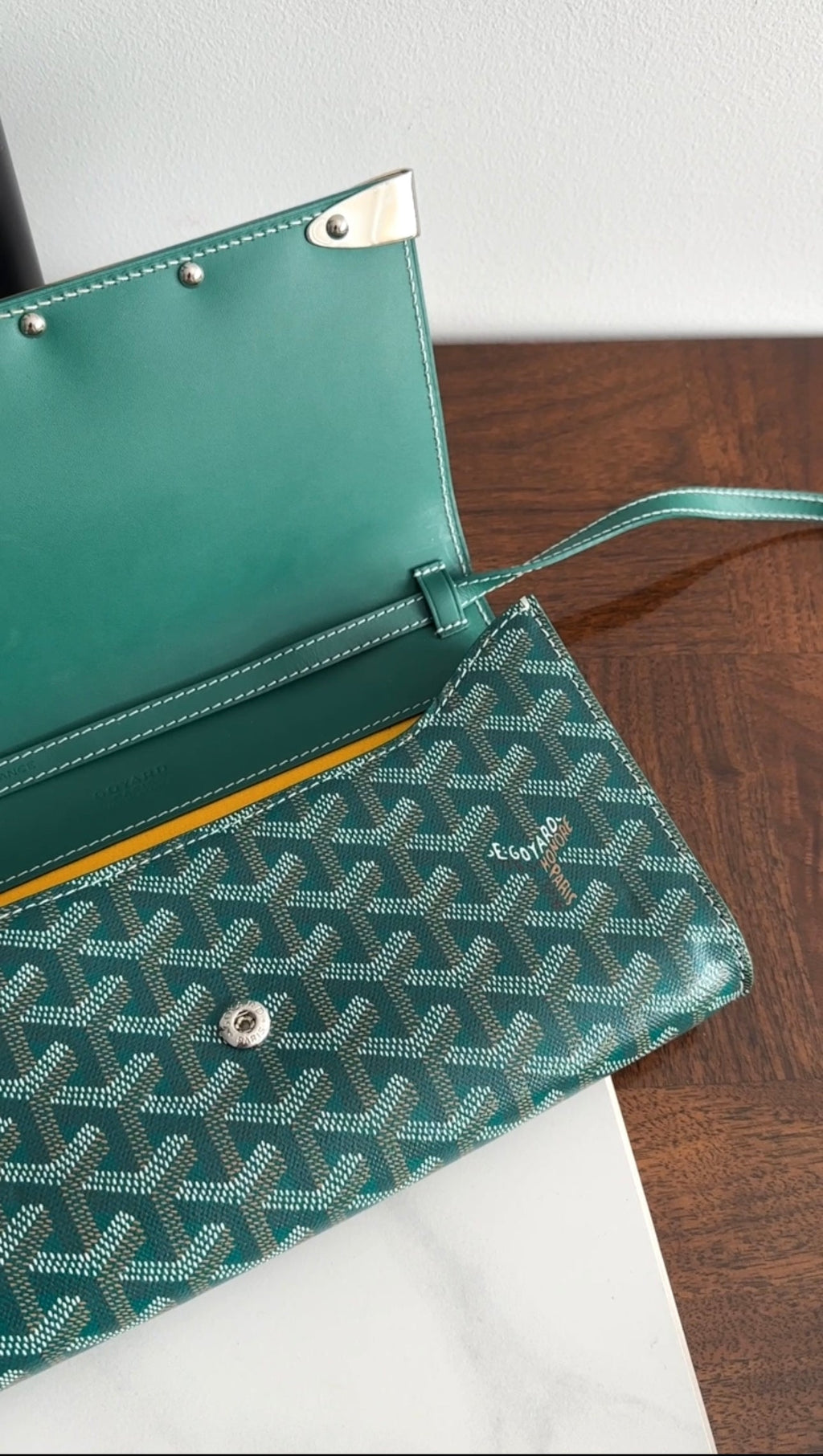 Goyard Monte Carlo PM Clutch Green Crossbody Bag