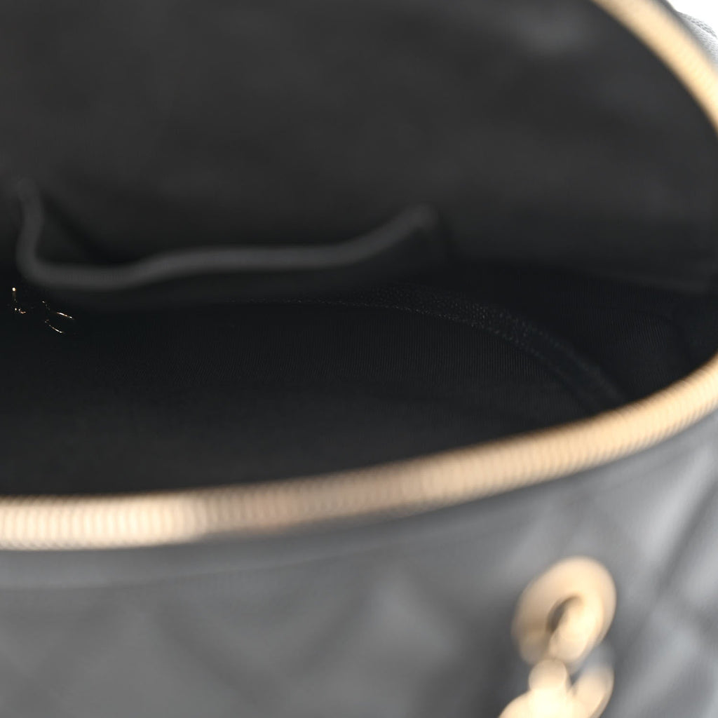Caviar Quilted Medium Zip Around Backpack Black