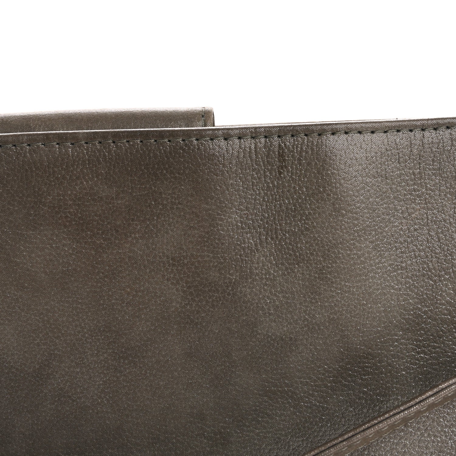 Iridescent Calfskin CC East West Shopping Tote Light Grey