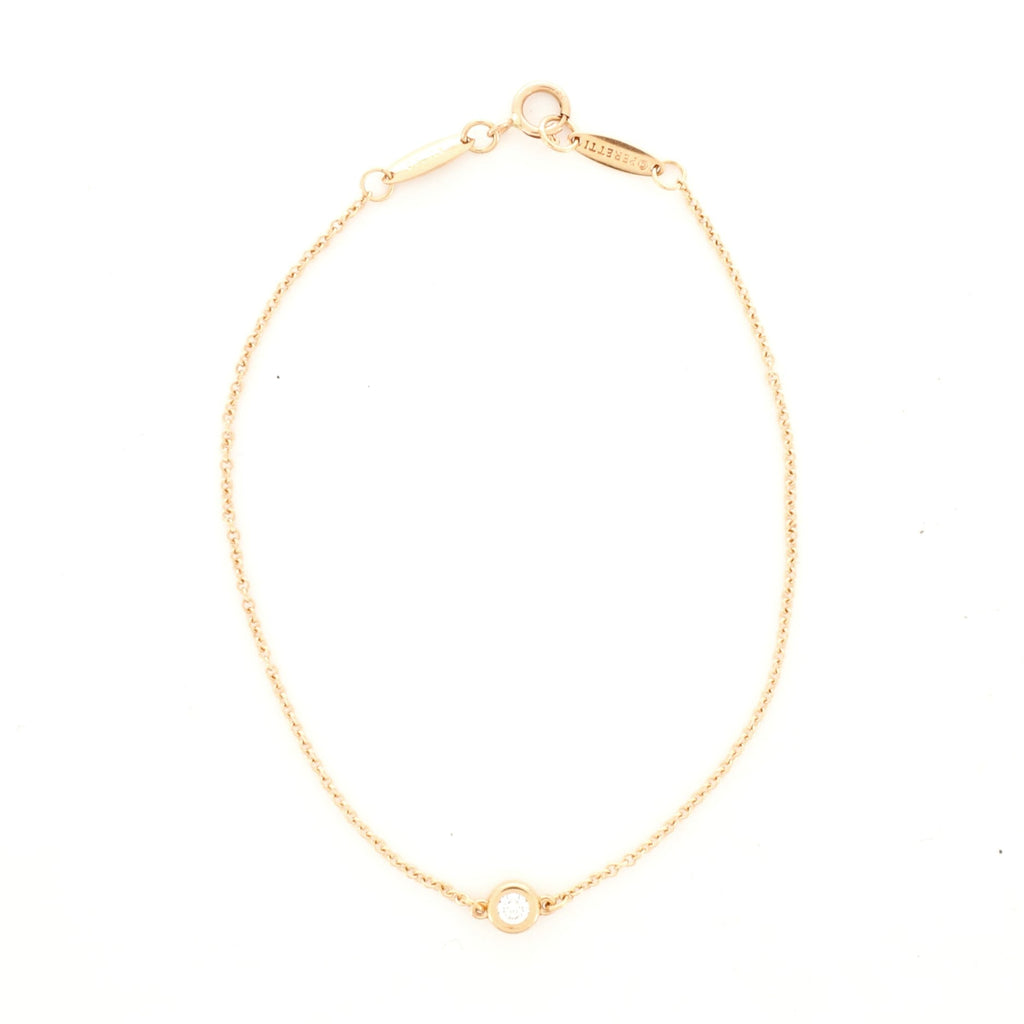Elsa Peretti Diamonds By The Yard Bracelet 18K Rose Gold with Diamond .07CT