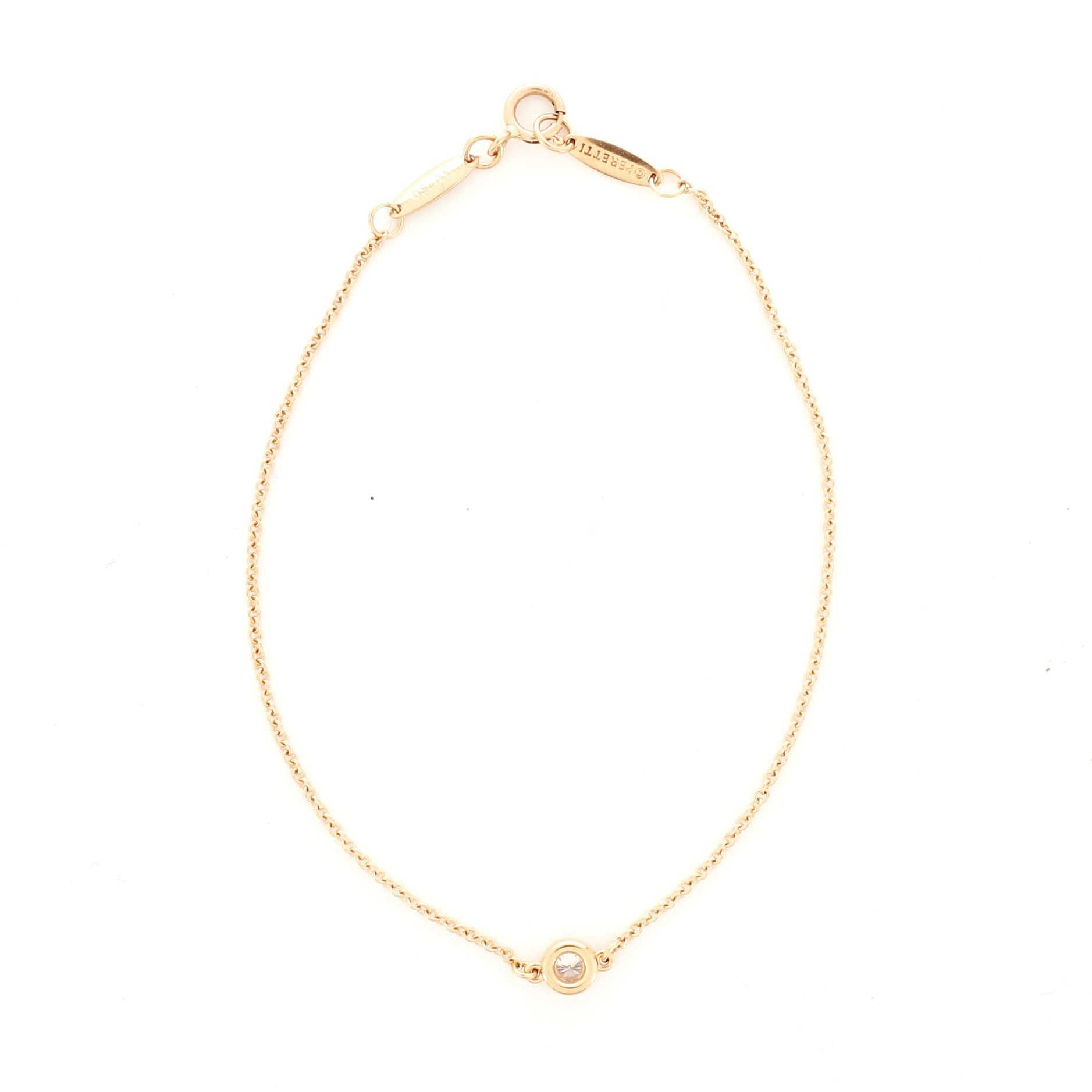 Elsa Peretti Diamonds By The Yard Bracelet 18K Rose Gold with Diamond .07CT