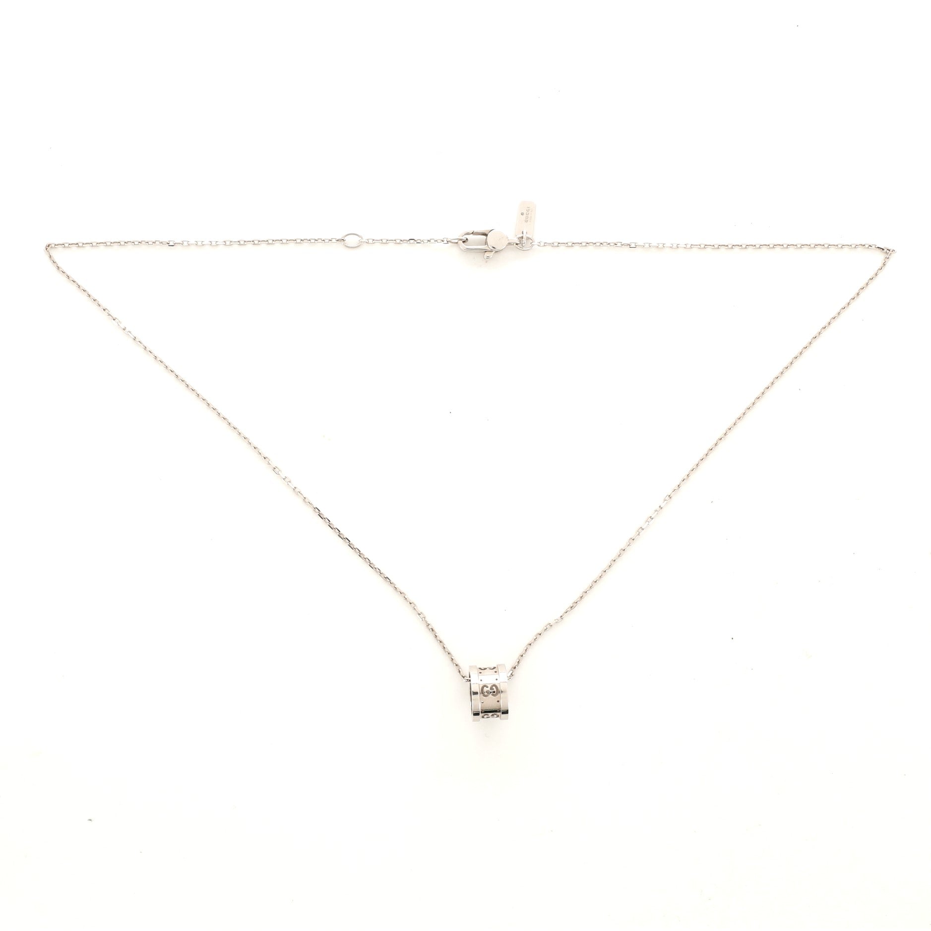 Icon Twirl Pendant Necklace 18K White Gold