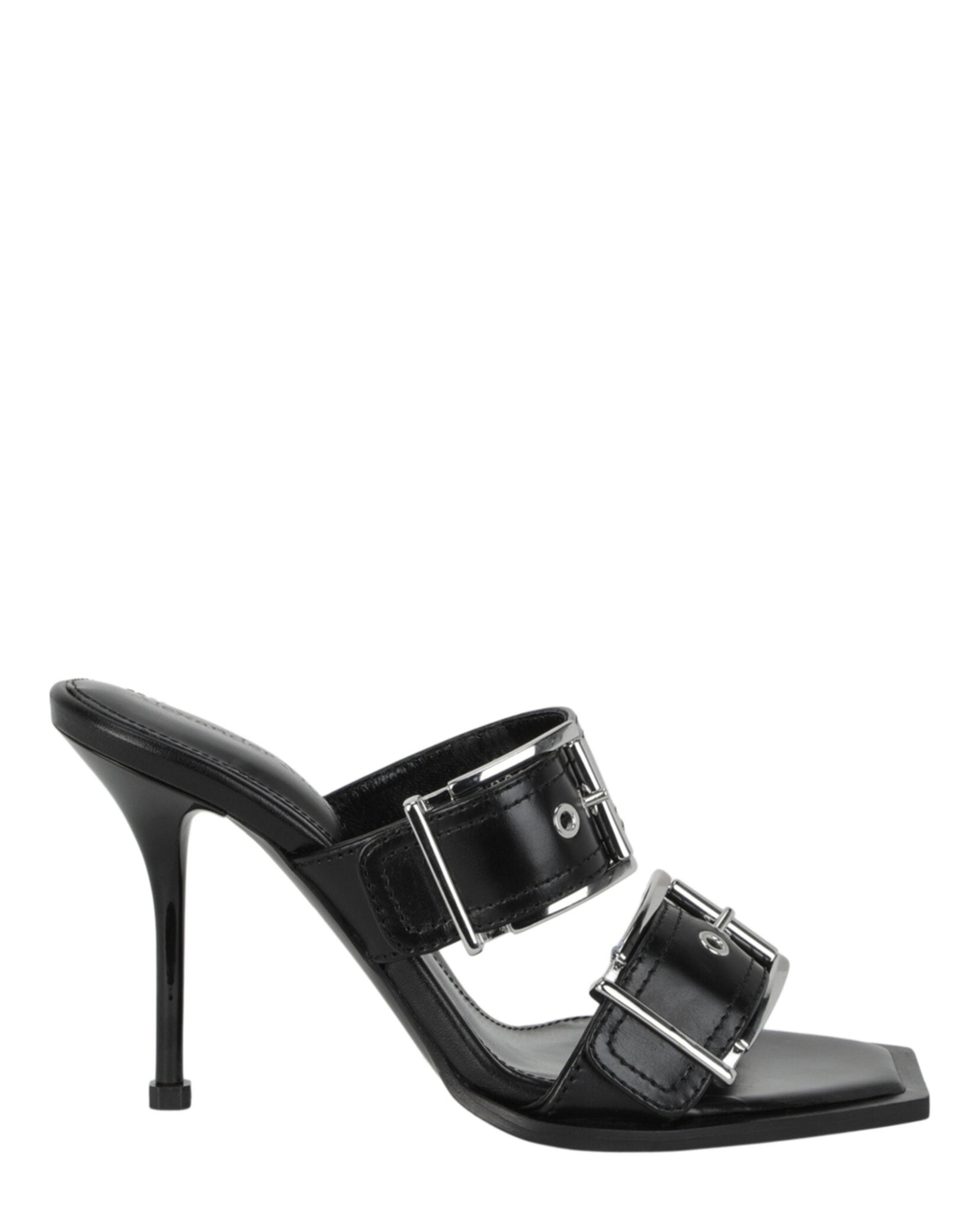 Double Buckle Punk Mules