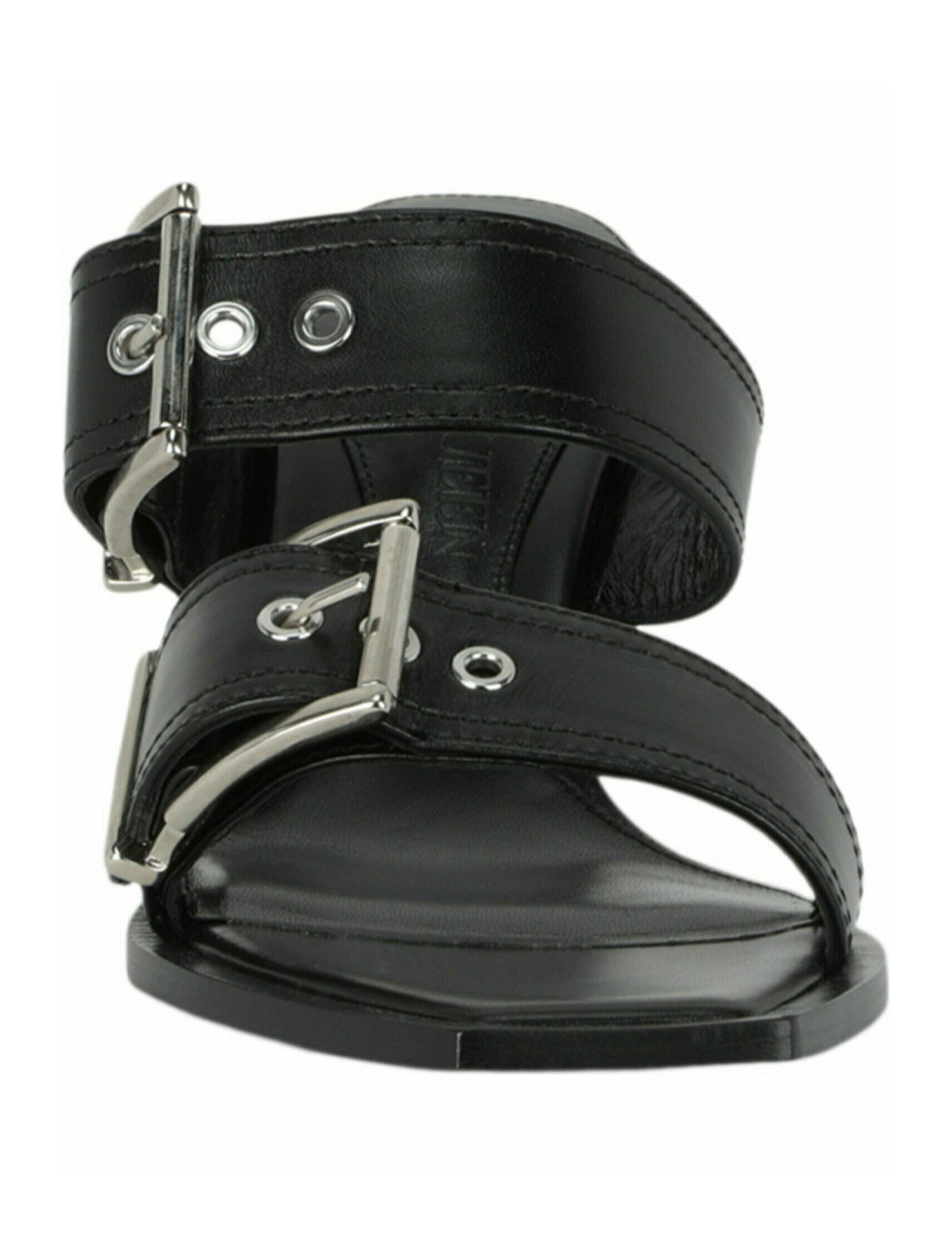 Double Buckle Punk Mules