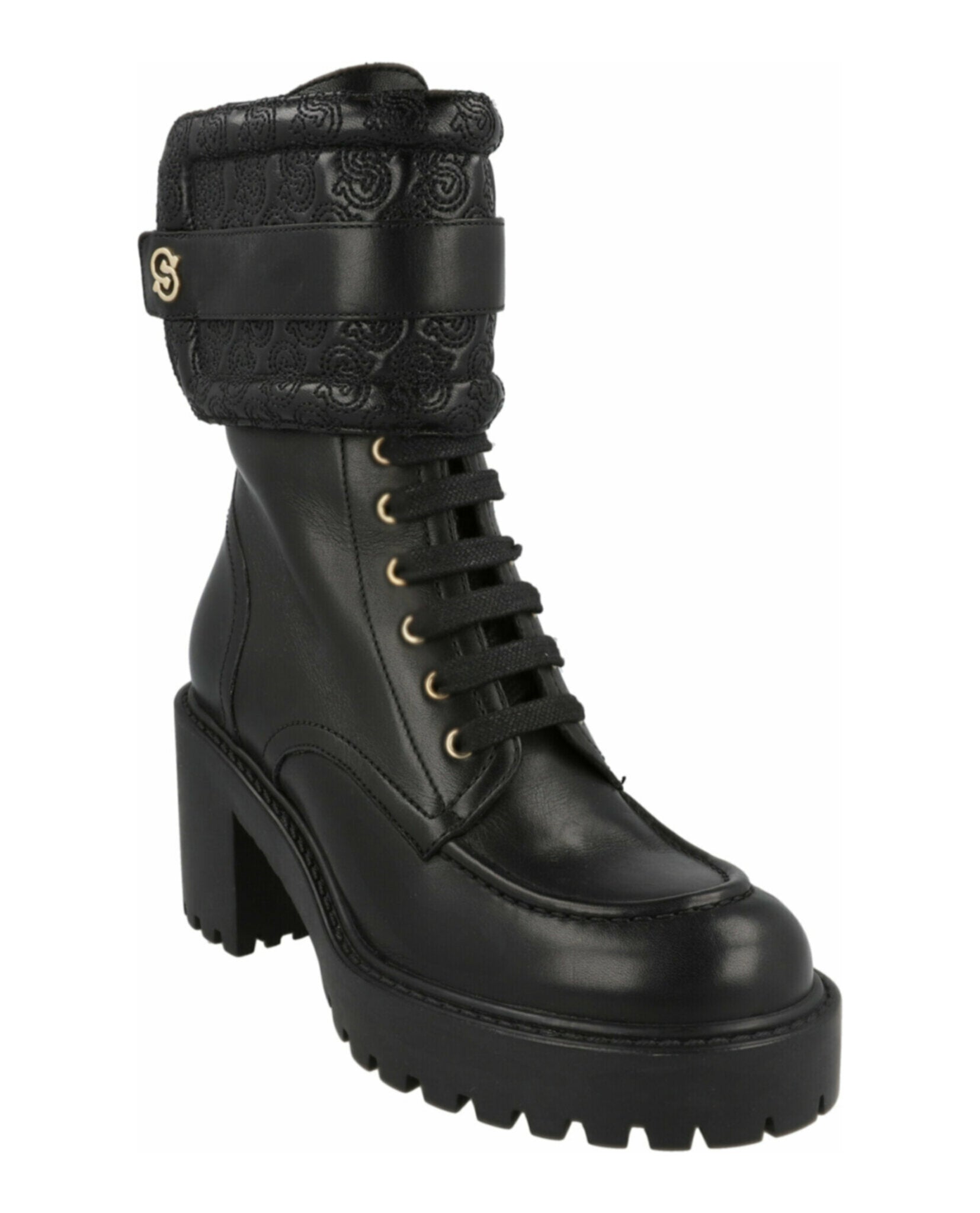 Shiraz Leather Combat Boots