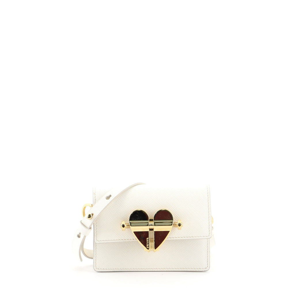 Heart Lock Crossbody Bag Saffiano Leather Mini