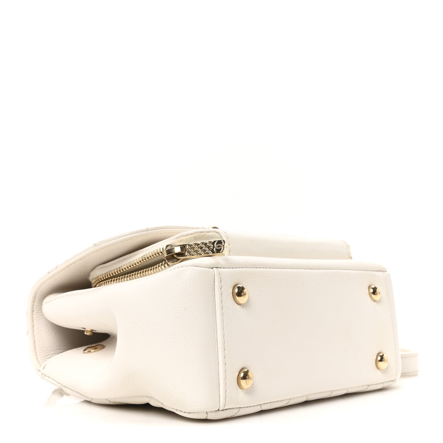 Caviar Quilted Small Business Affinity Flap White