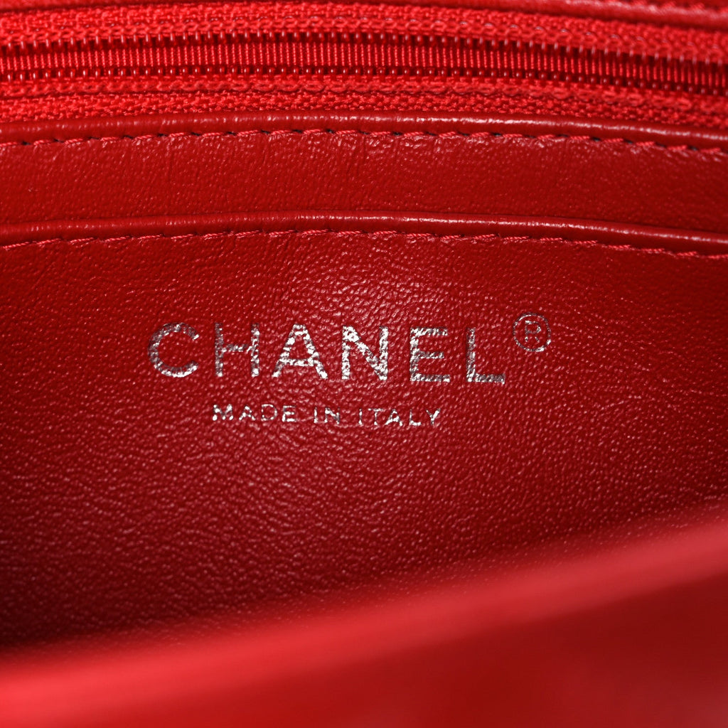 Lambskin Quilted Mini Rectangular Flap Red