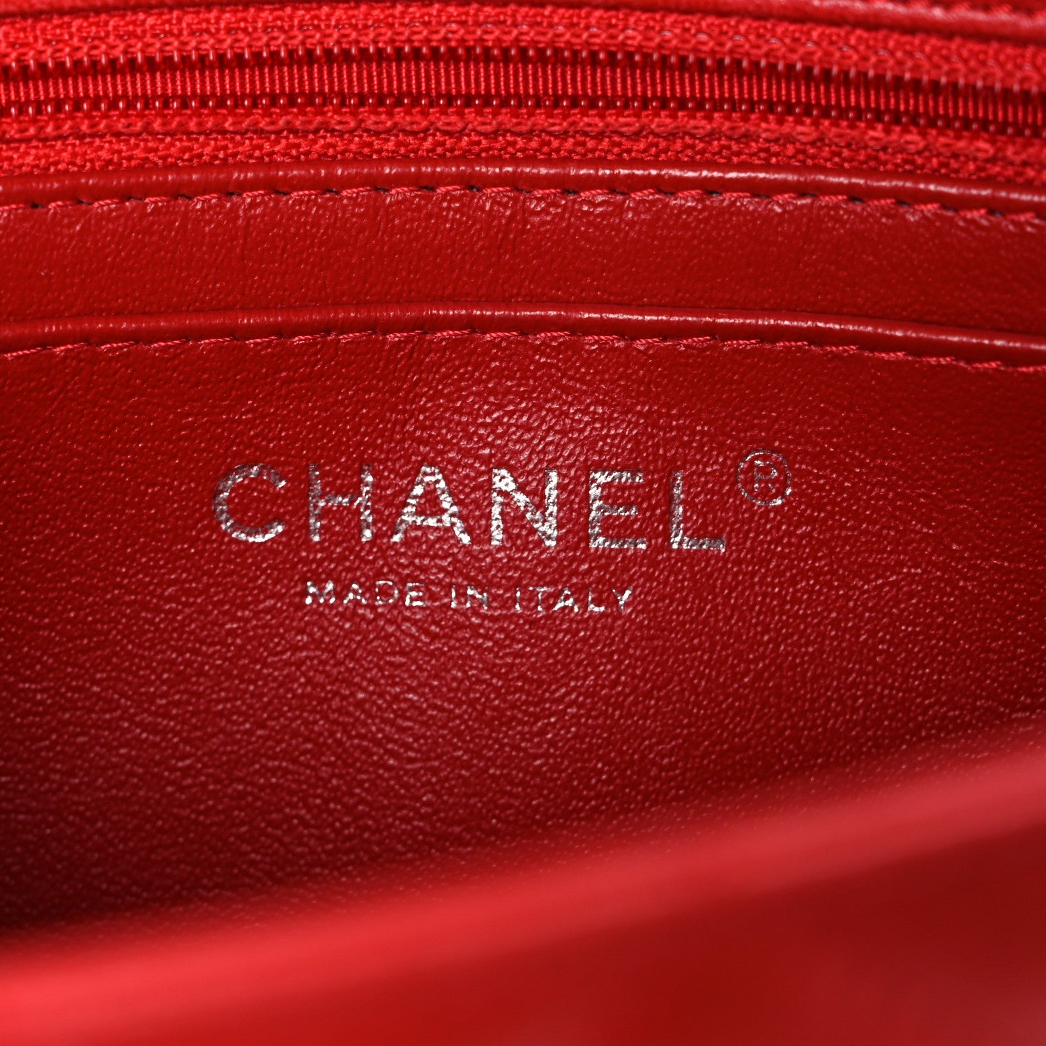 Lambskin Quilted Mini Rectangular Flap Red