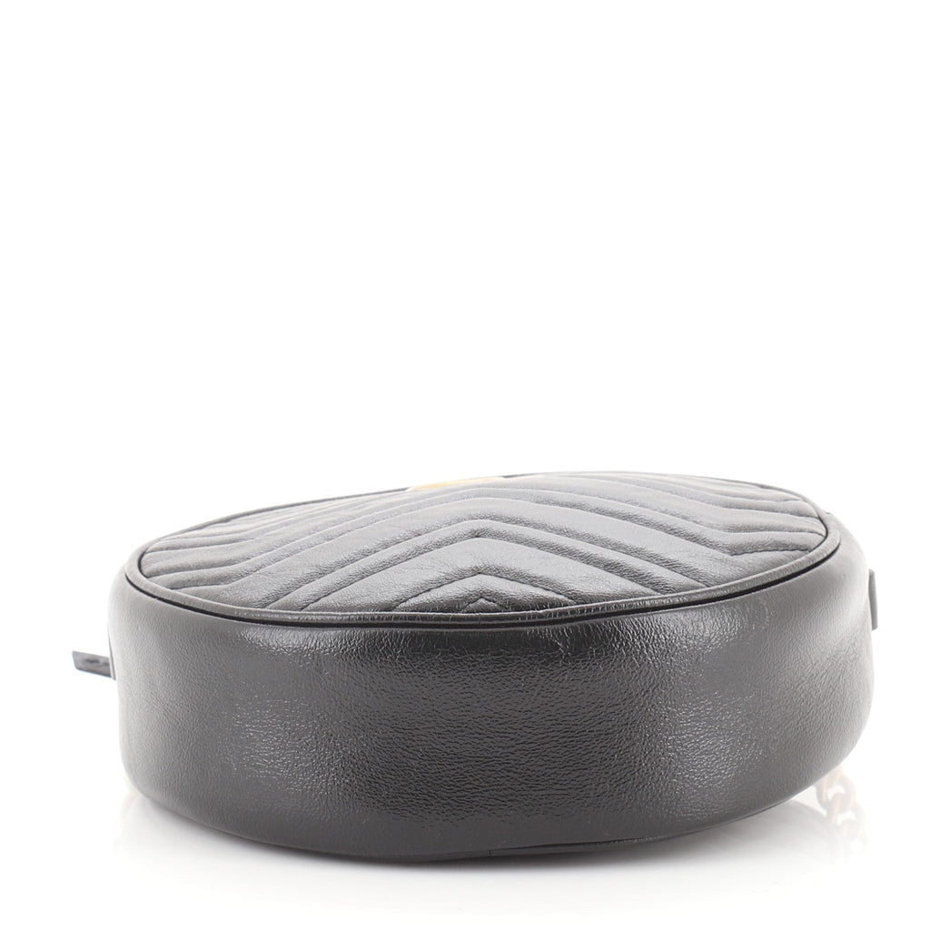 GG Marmont Round Shoulder Bag Matelasse Leather Mini
