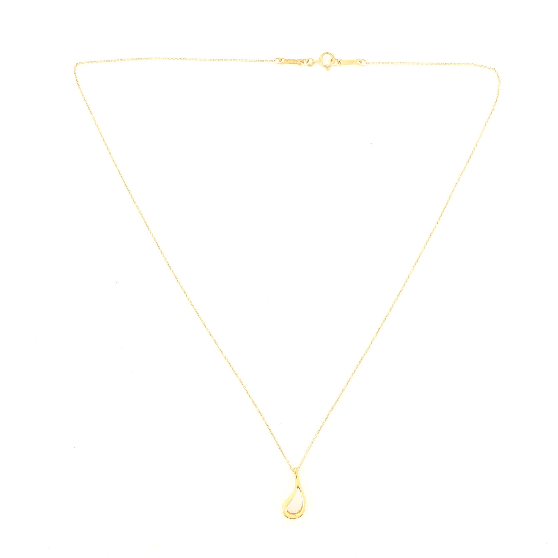Elsa Peretti Open Tear Drop Necklace 18K Yellow Gold
