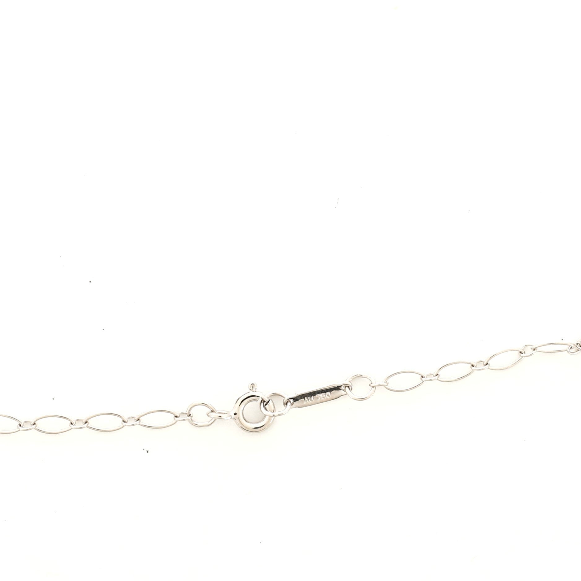 Clover Key Pendant Necklace 18K White Gold with Diamonds